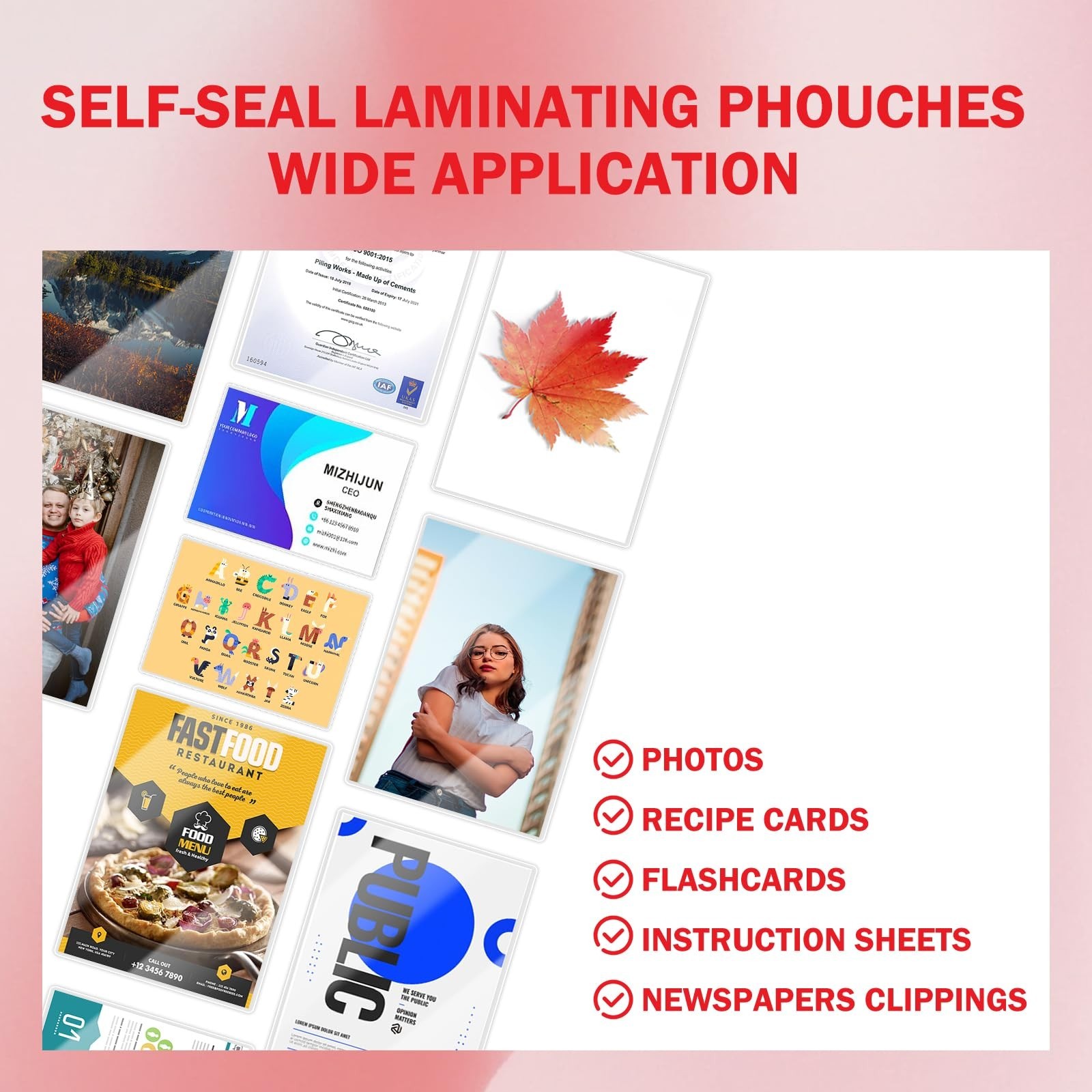 25 Pack Self-Sealing Laminating Pouches 4×6 Inch,10 Mil Thick Double-Sided Se…