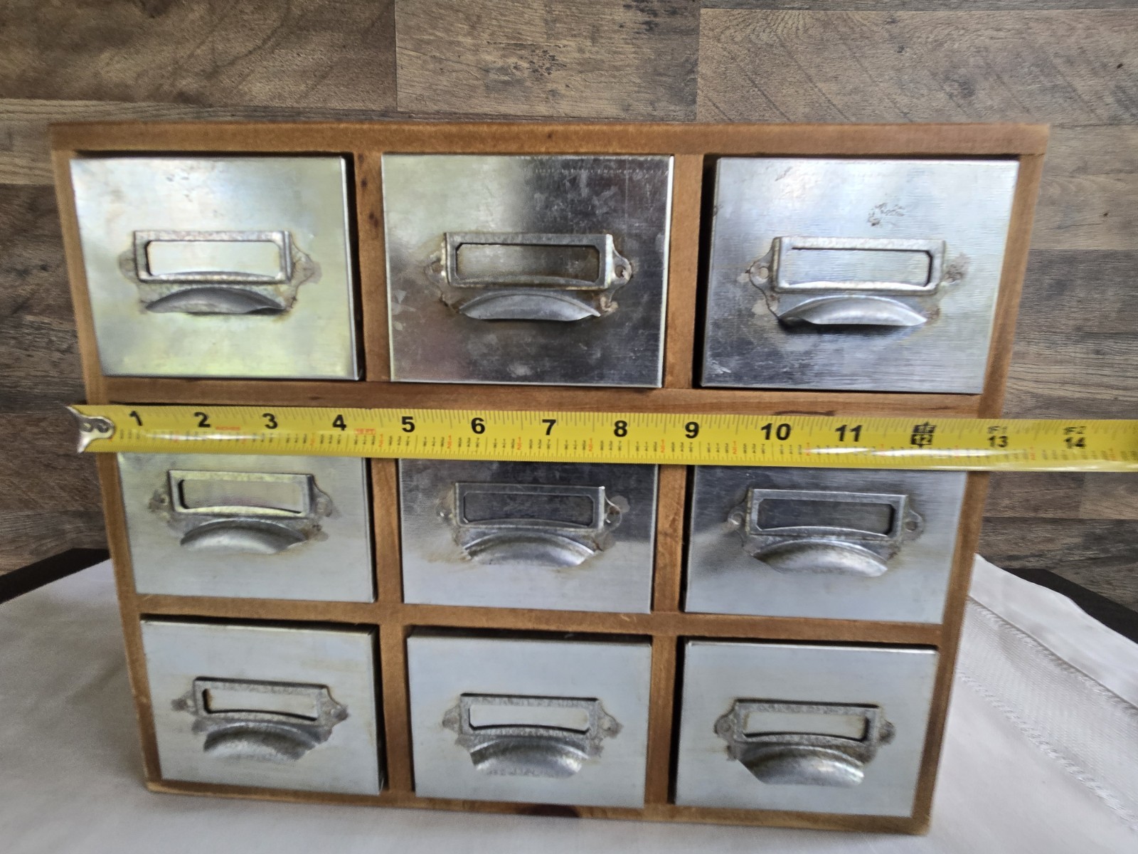 Standard General Store 9 Drawer Wood Metal Apothecary Cabinet Organizer Storage