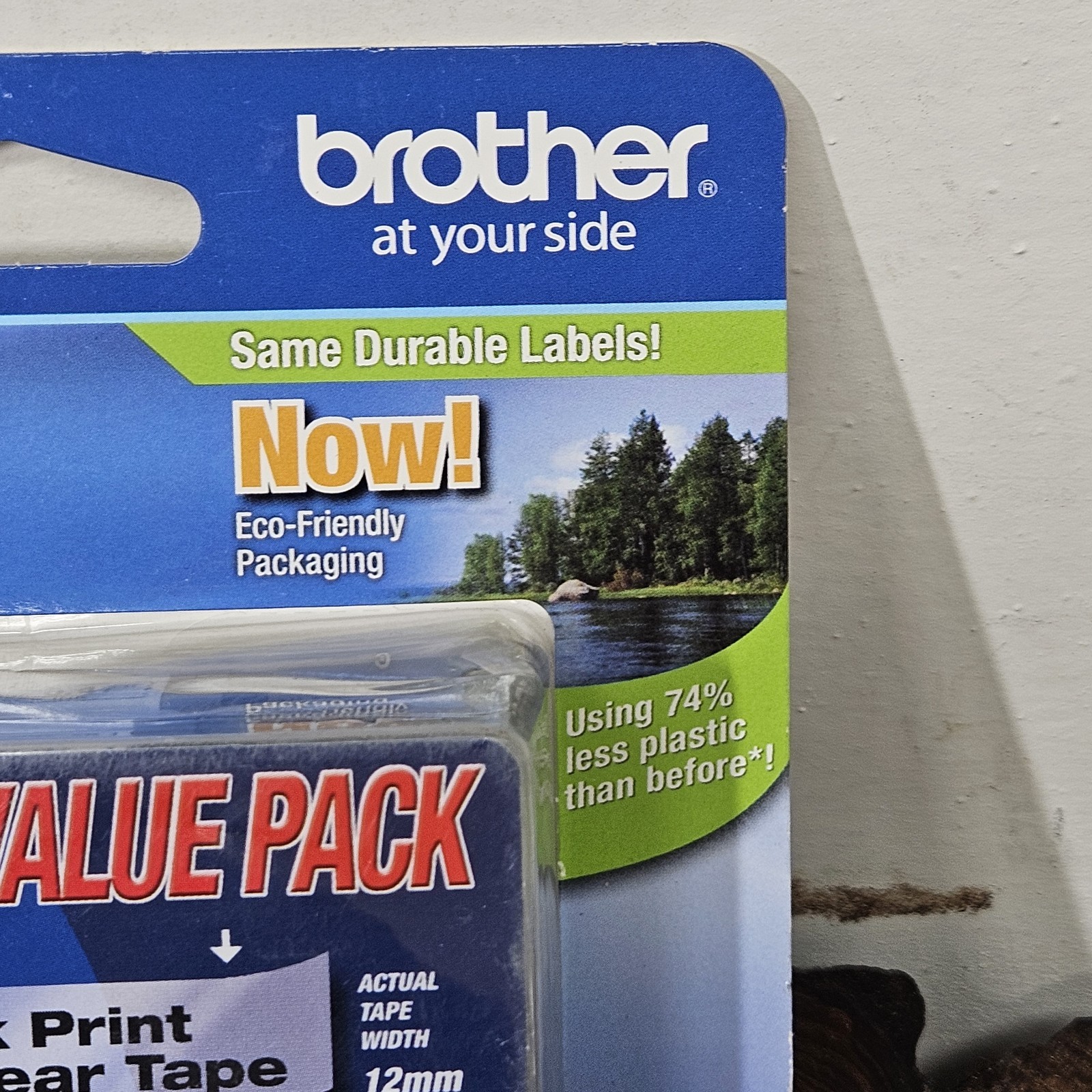 Brother P-Touch 1/2″ Black Print on Clear Tape 12mm TZe-131-TZe-1312Pk 2 Pack