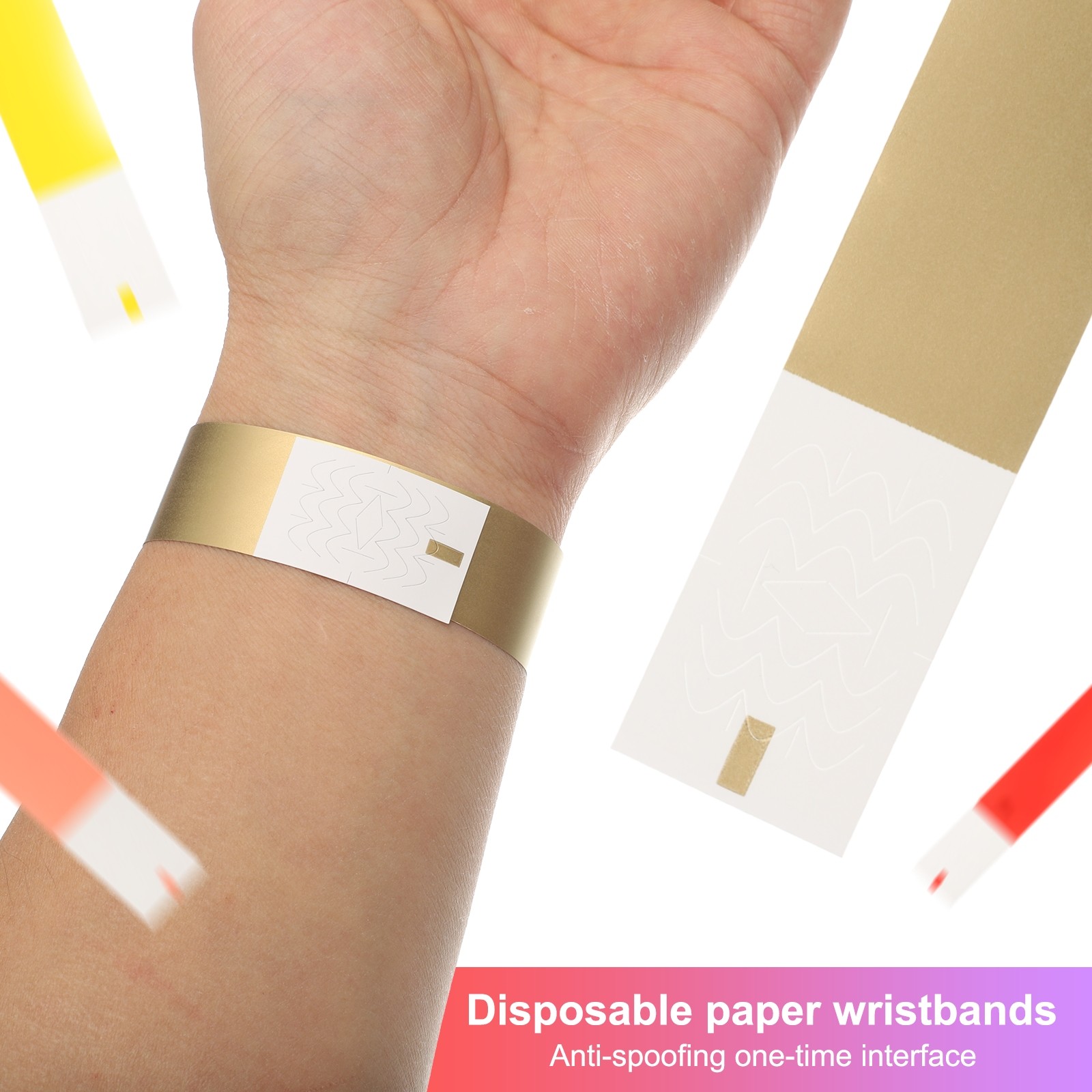 100Pcs Paper Wristbands Waterproof Bulk Bracelet for Events(Light Green)