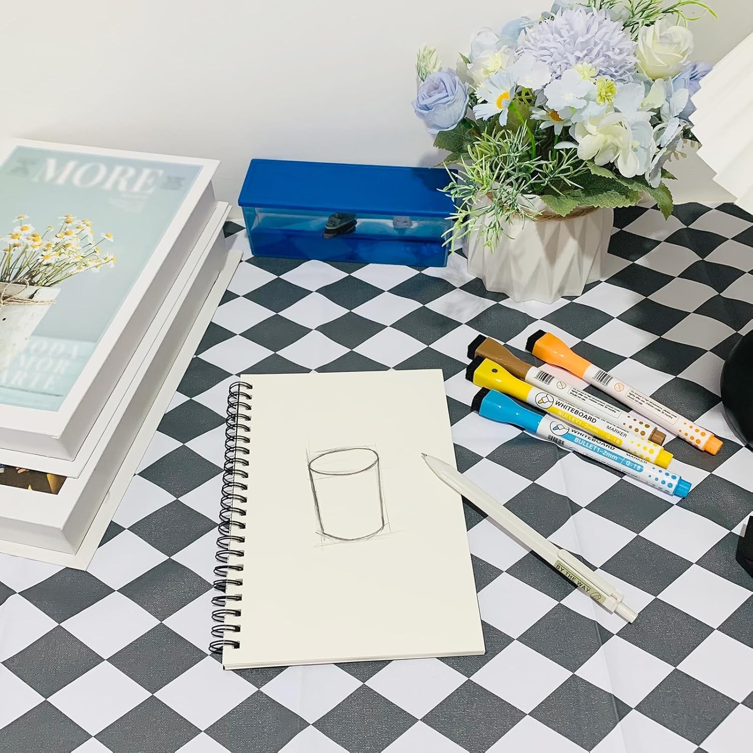 DSTELIN Blank Spiral Notebook, 2-Pack, Soft Cover, Sketch book, 100 Pages / 50 S