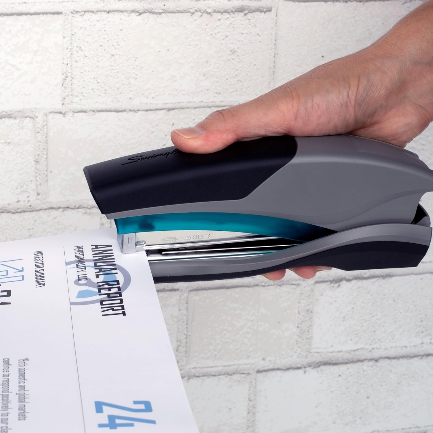 Stapler, 25 Sheet Capacity, Optima 25, Jam Free, Reduced Effort, Soft Grip, B…