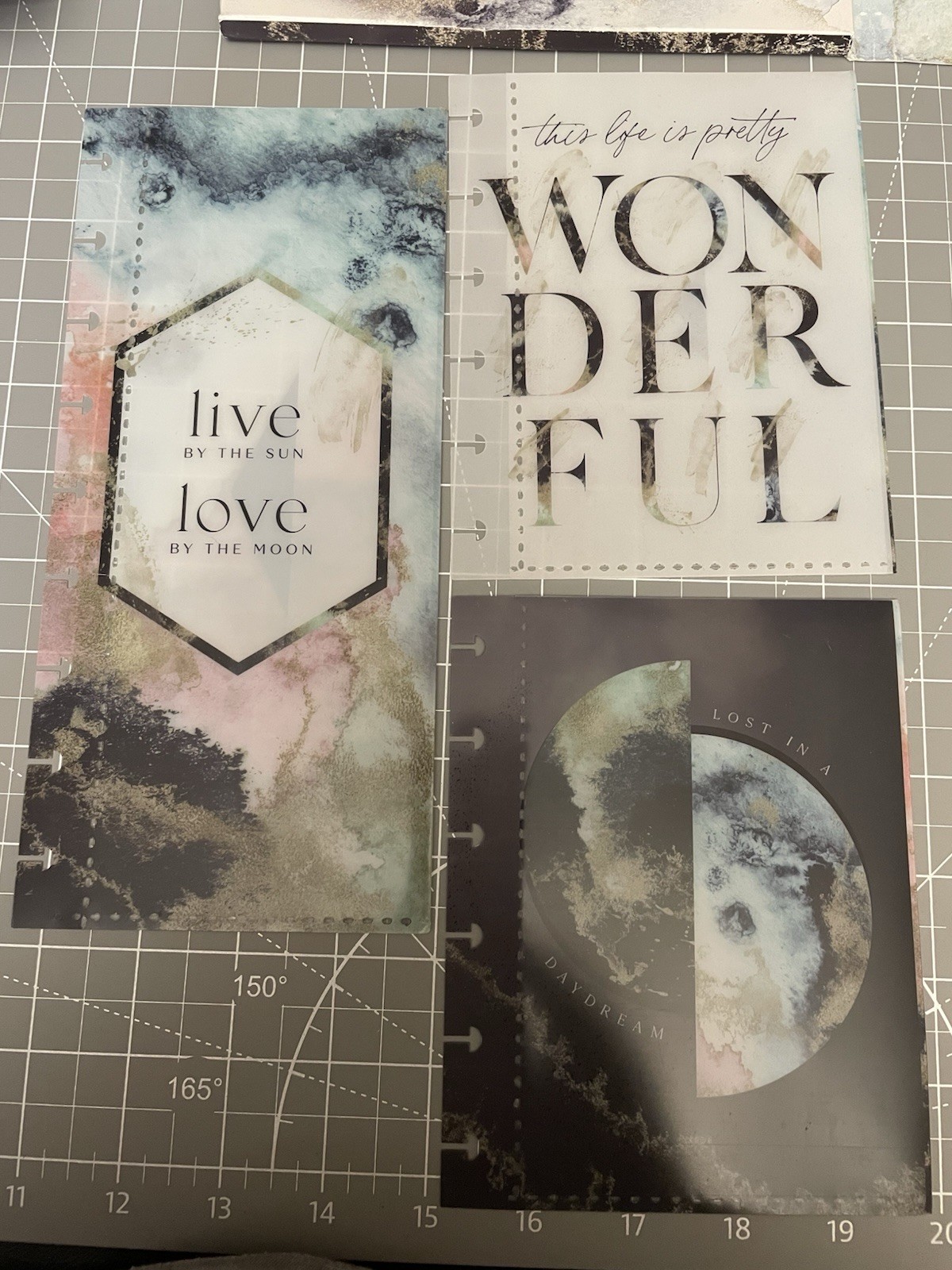Happy Planner Classic Cosmic Watercolor Companion Set Envelopes, Dashboards