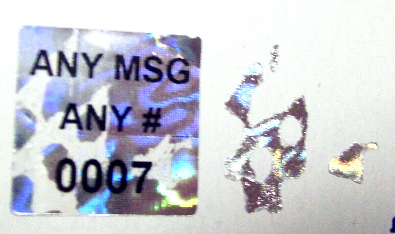 PO75c 100 to 1000 Pond .75″ Square Custom Product Protection Hologram Stickers