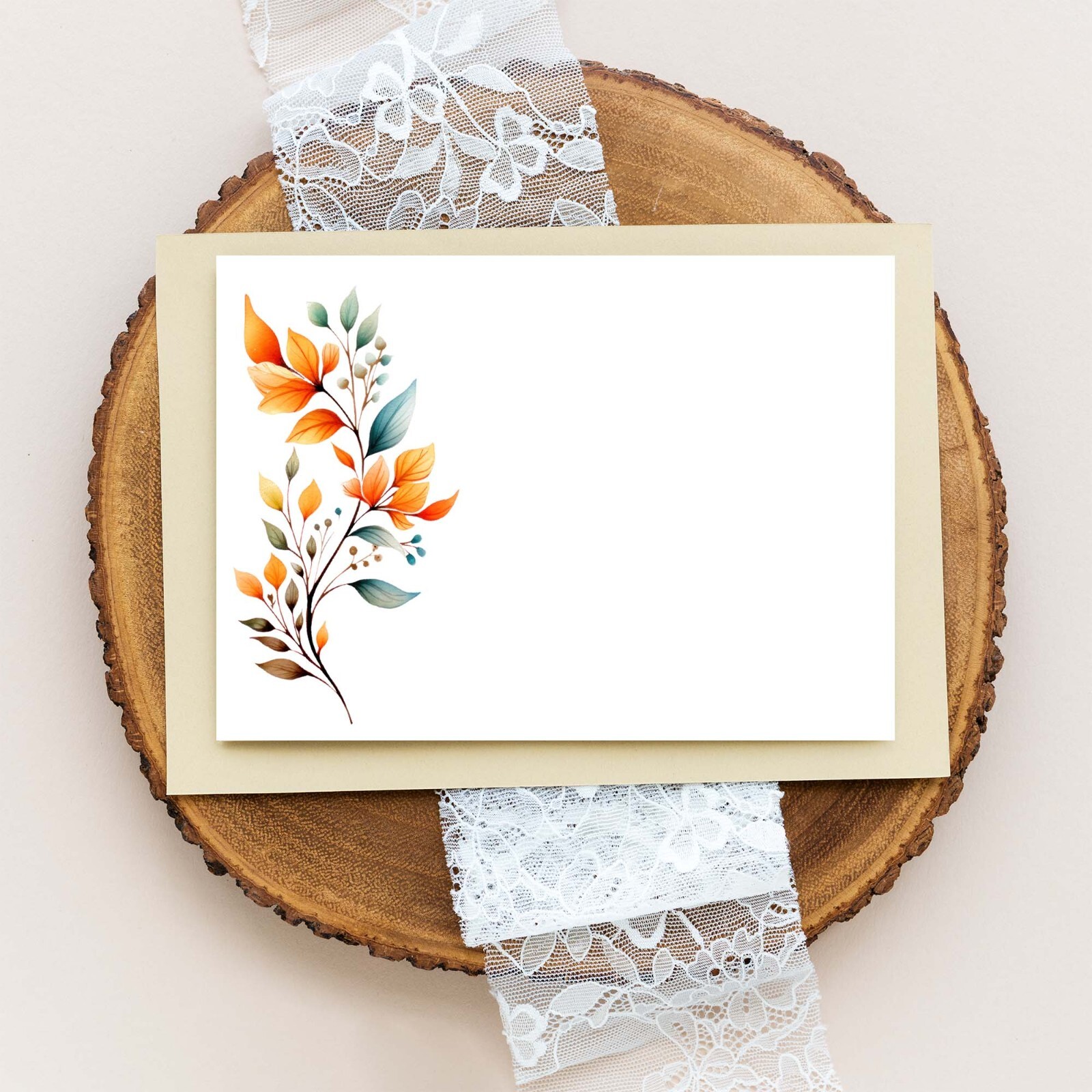 50 Cute Index 4″x 6″ Cards, Card stock Blank Note cards – Watercolor Leafs