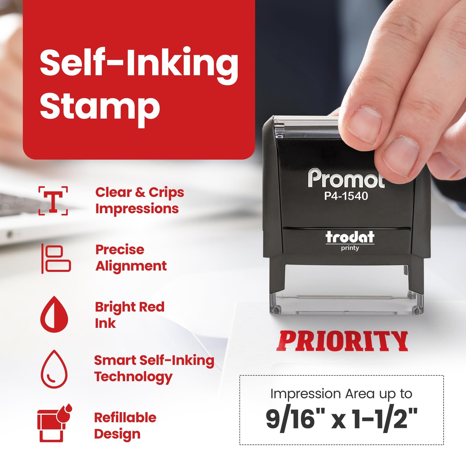 Priority – Self Inking Rubber Stamp – Ink Stamps