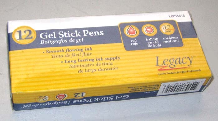 Box Pack of 12 Legacy Office Products Gel Stick Pen ball 0.7mm LOP15515