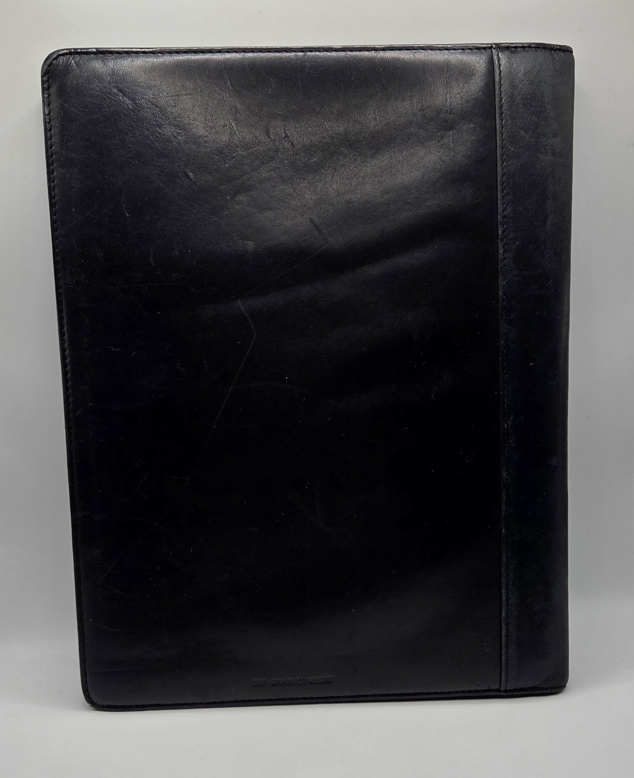 VTG Top Grain Cowhide Leather Padfolio Portfolio Document Carrier Black 12″x9.5″