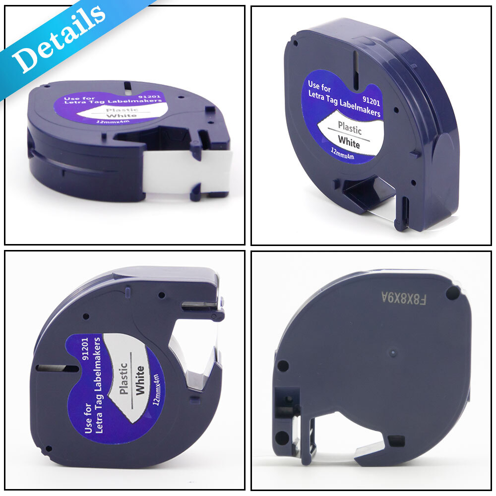 Label Tape 12mm Refills for DYMO LetraTag LT-100T 100H QX50 16952 91330 91331