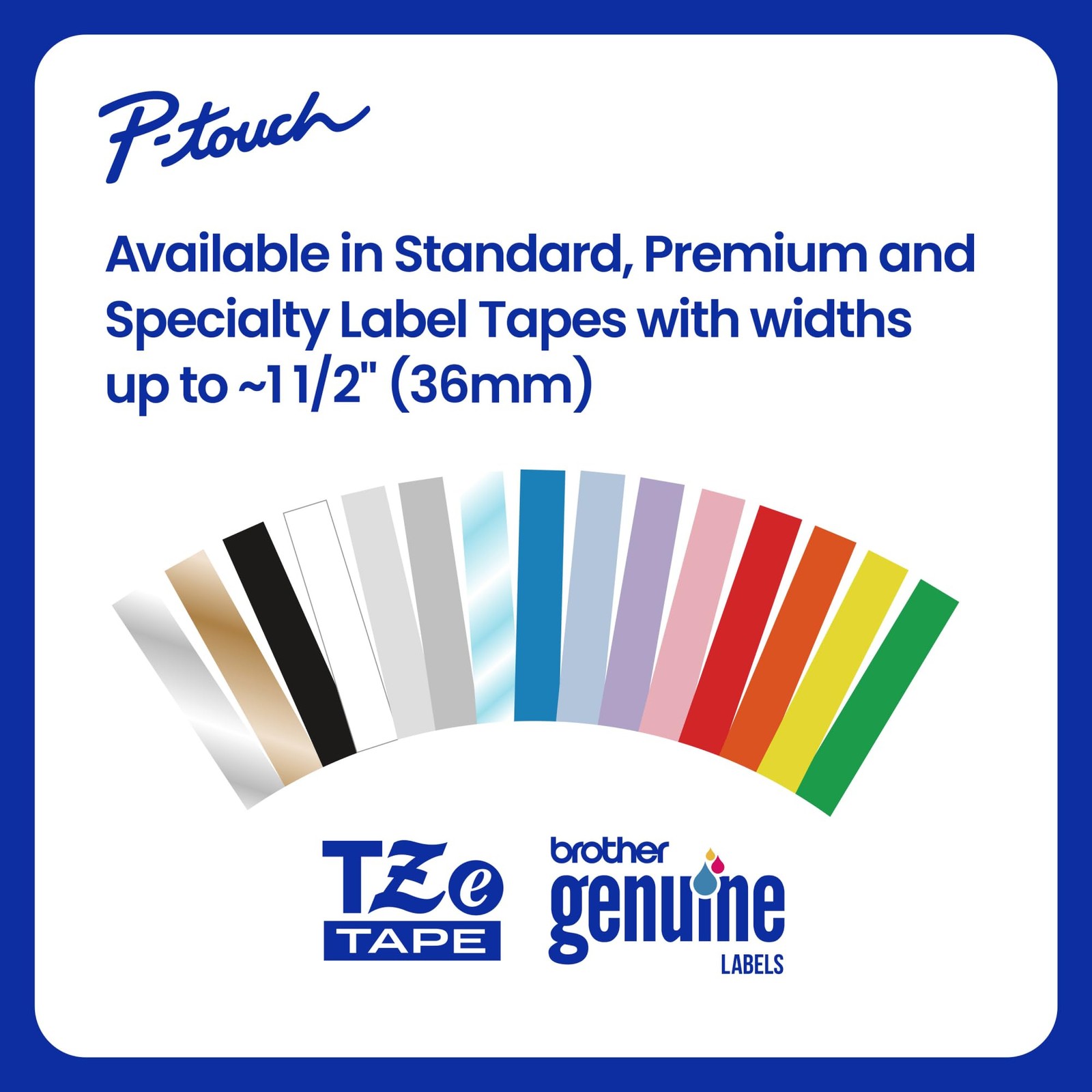 Genuine P-Touch, TZe-231 2 Pack Tape (TZE2312PK) ½”(0.47”) x 26.2 ft. (8m) 2-Pac