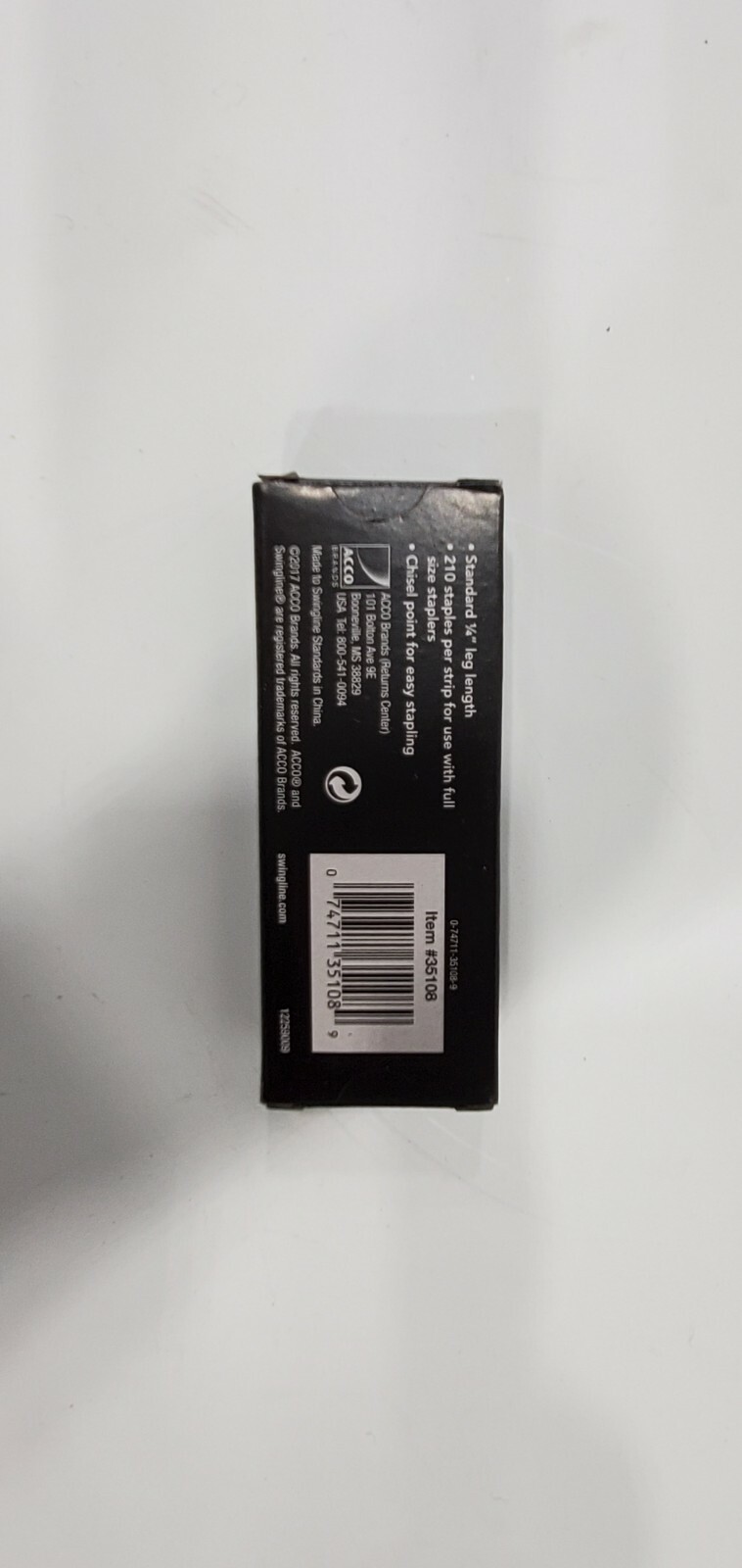 Swingline Staples Standard 1/4 inches Length 210/Strip 5000/Box 5 Pack 35101