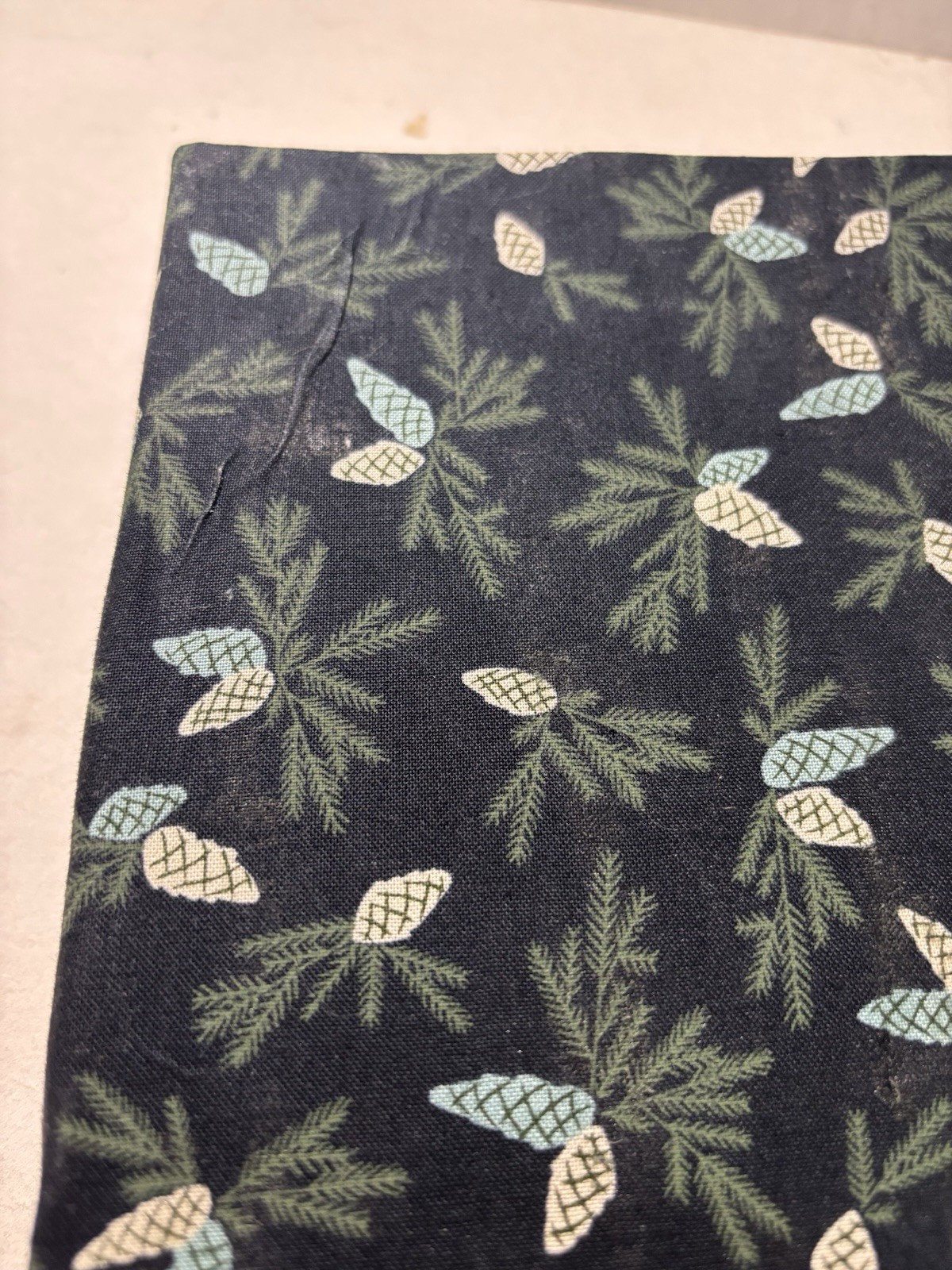 Handmade (fabric) Pinecones Design Blank Watercolor Sketchbook 9in. x 6in