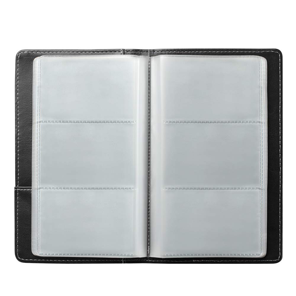 Credit Card Holder, 240 Pocket Leather Book, Professional, Black
