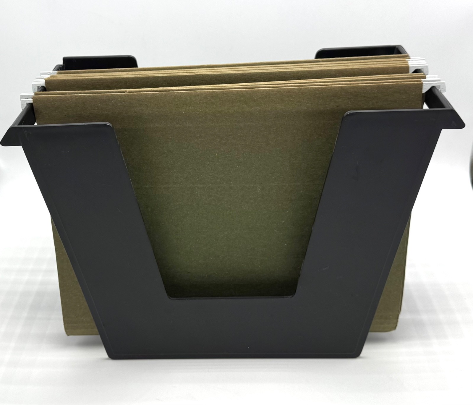 Hanging File Folder Organizer Heavy Duty Plastic w/6-Pack Folders & Insert Tabs