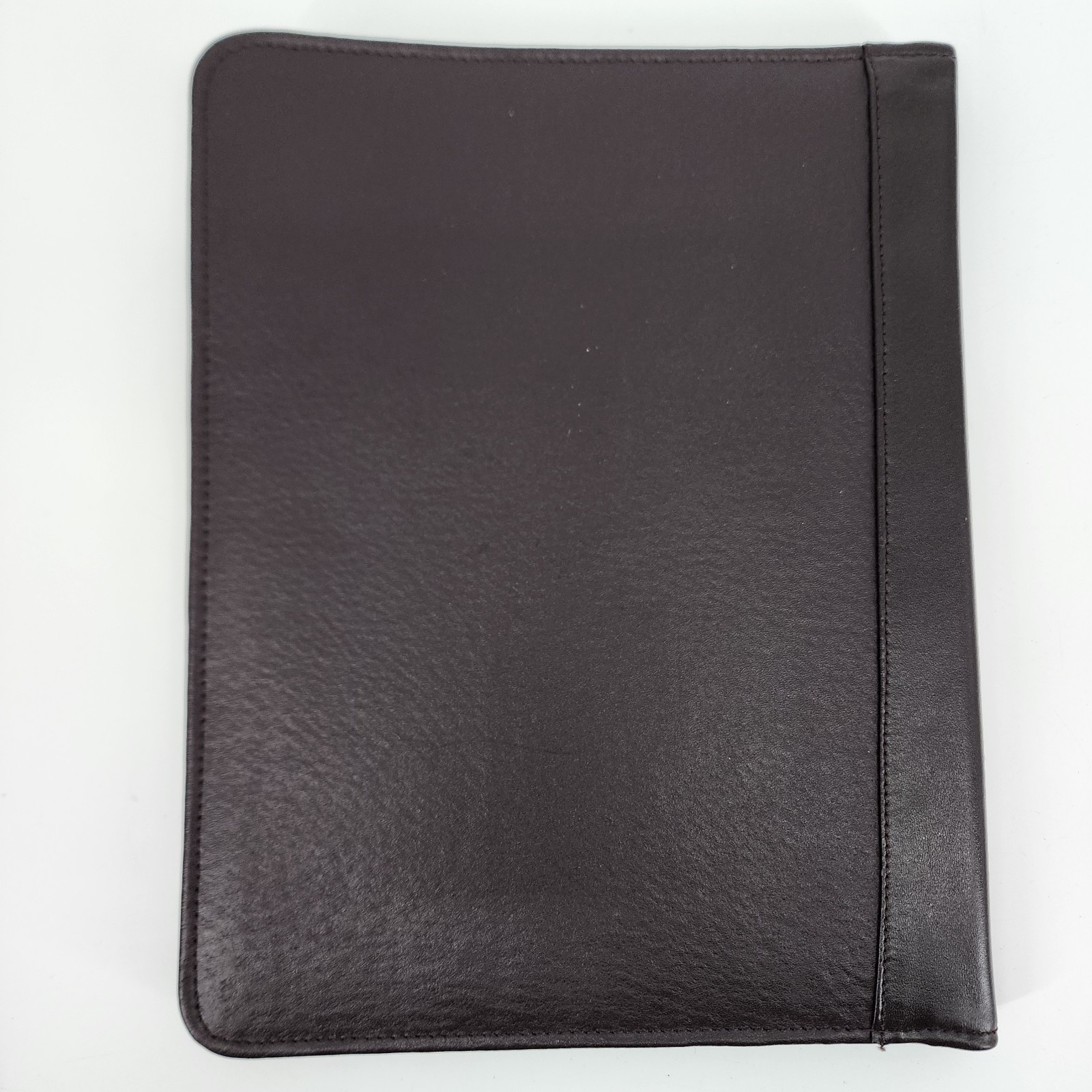 Padfolio Folder Binder Legal Pad Size Dark Brown Leather Vinyl Padded Pen Holder