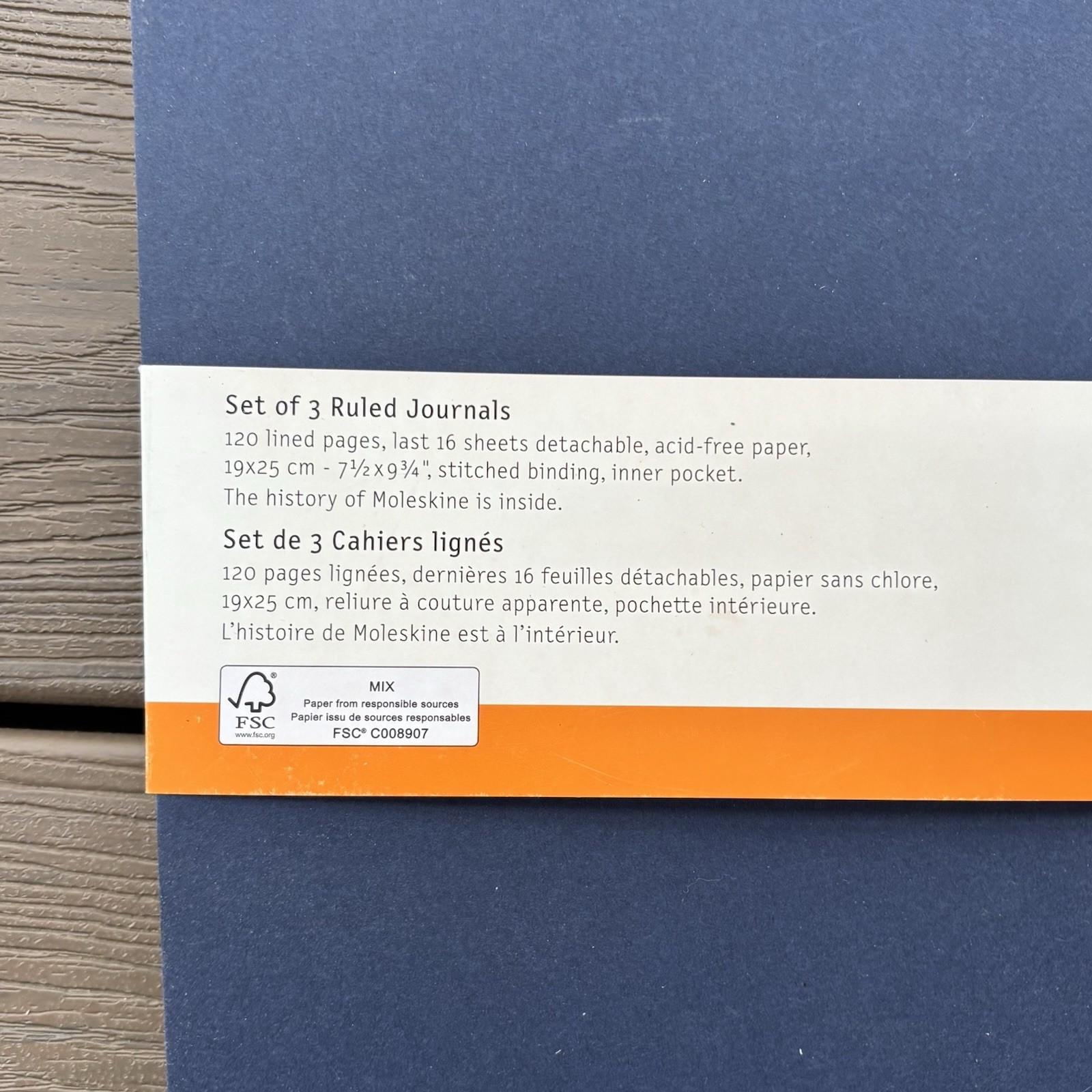 Moleskine Cashier Journal, 3-Pack Soft Cover, XL (7.5″ X 9.5″) Blue 120 Pages