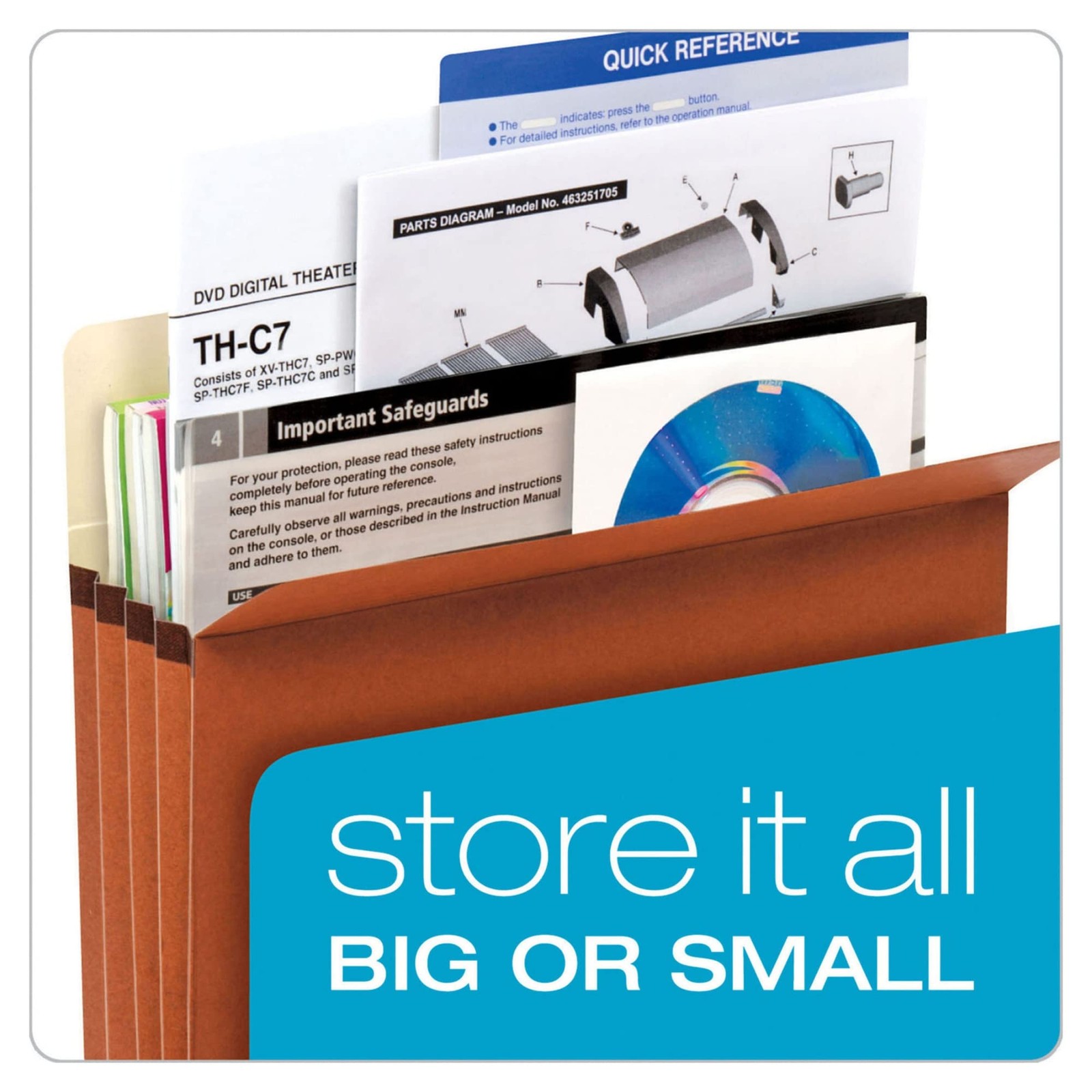 Expanding File Pockets, Letter Size, 5.25″ Expansion, Reinforced with DuPont™…