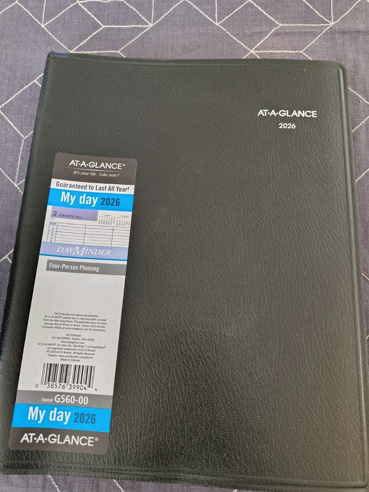 2026 Appointment Book Planner, Daily, 8″ x 11″, Large, Silver