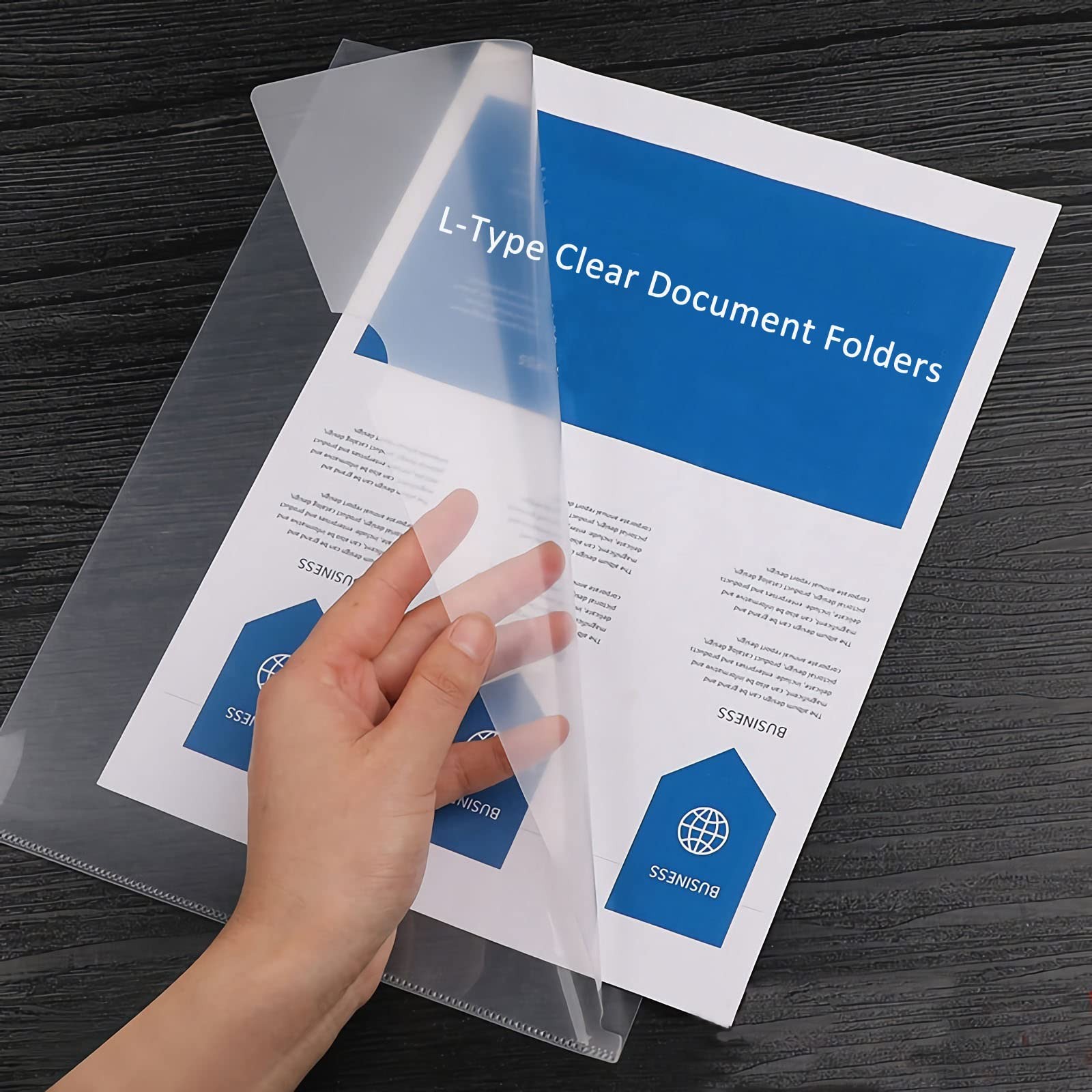 Clear Document Folder Copy Safe Project Pockets fits 8.5×11 Letter Size US Pa…