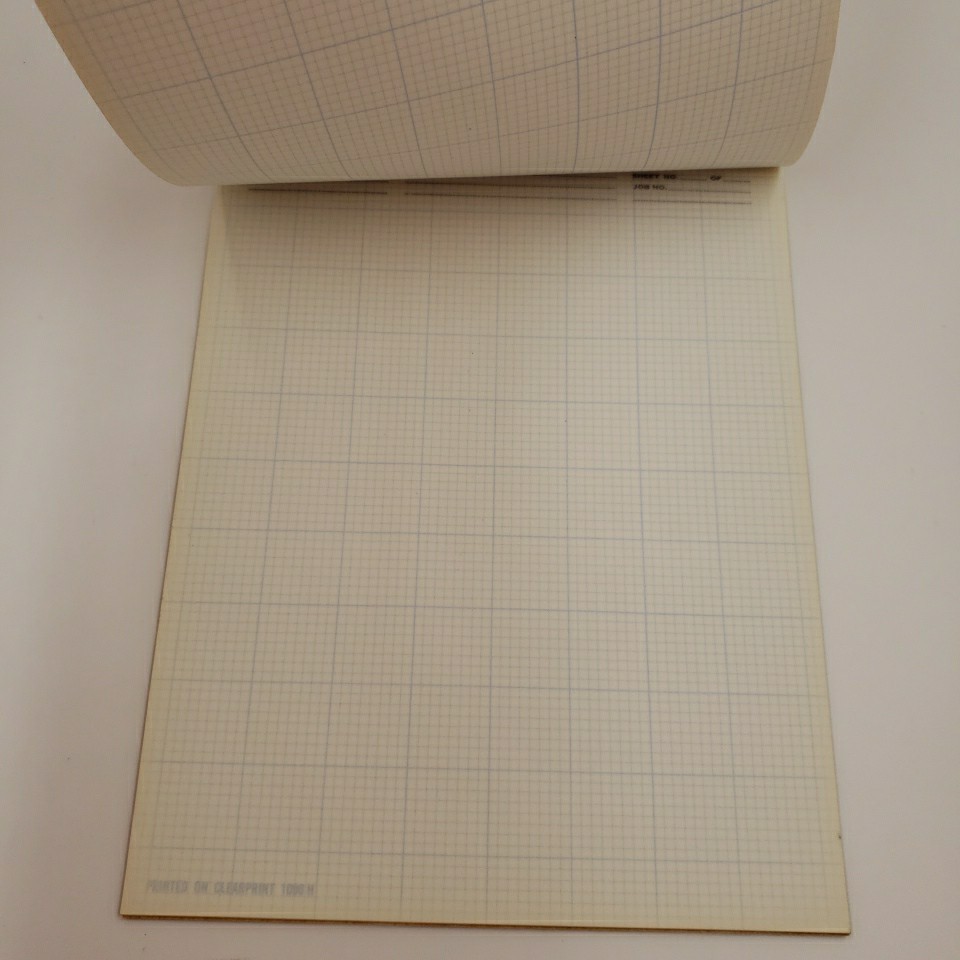 CLEARPRINT Fade Out Calculation Sketch Pad Drafting Grid Paper 70s Retro 8×8 in
