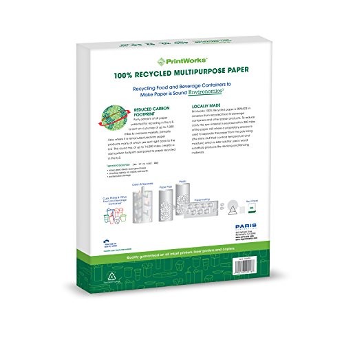 Printworks 100 Recycled Multipurpose Copy Paper 3 Reams 1200 Sheets Affordable