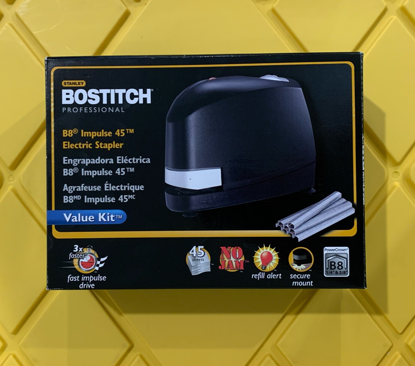 Bostitch B8E-VALUE B8 Impulse 45 Sheet Electric Stapler and Staples – Black
