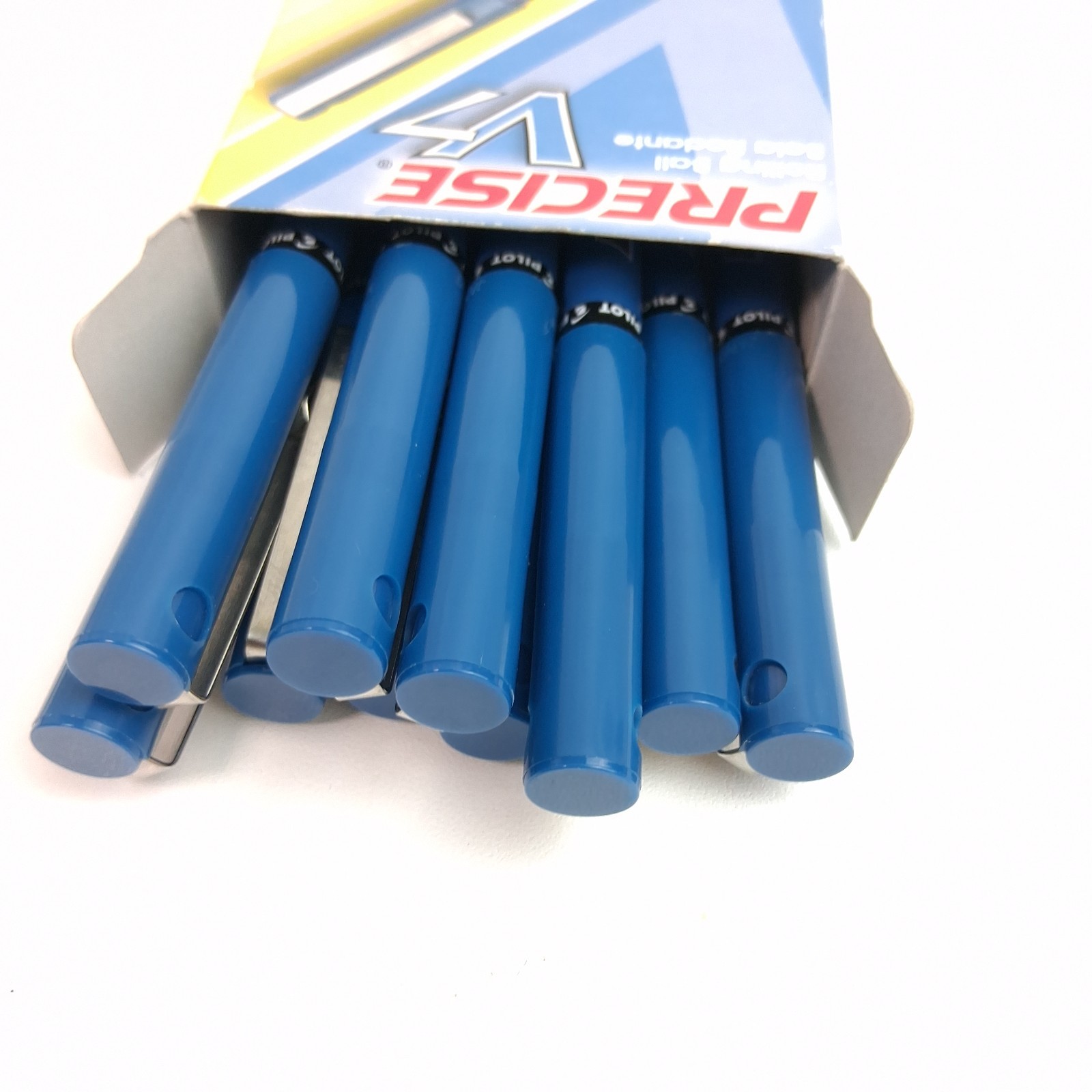 Old Stock Pilot Precise V7 Pens PV-7 Blue Fine Pack of 10 Made in Japan Vintage
