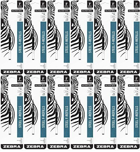 12 PACK: Zebra Pen F-Refill 0.7mm Black 1 per pack – Zebra Pen 85511
