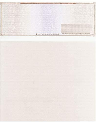 100 Blank Check Stock Paper ‘High Security’ – Check On Top – Brown Mazed