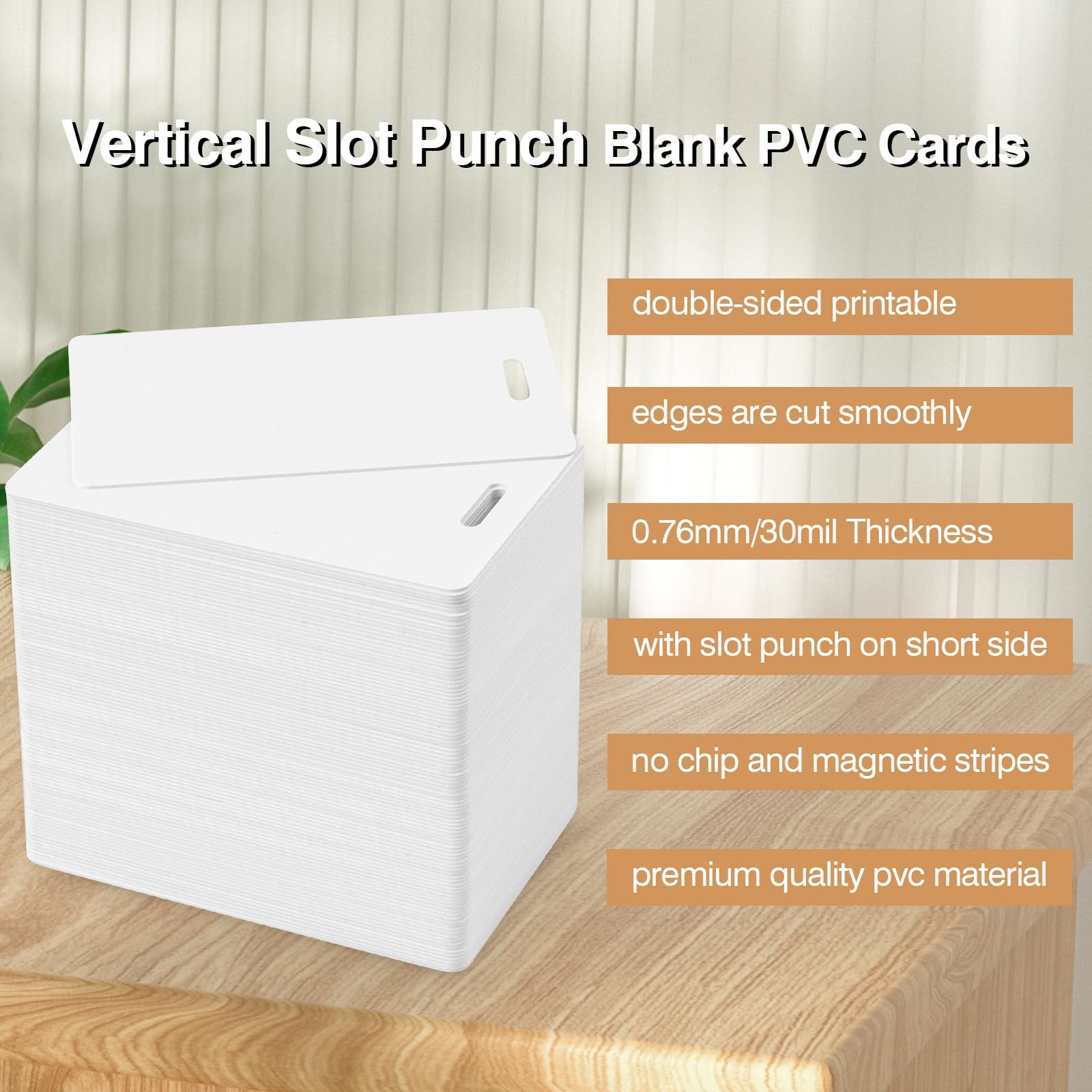 20 Pack Premium Blank PVC Cards with Slot Punch on Short Side 20pack, 20pack