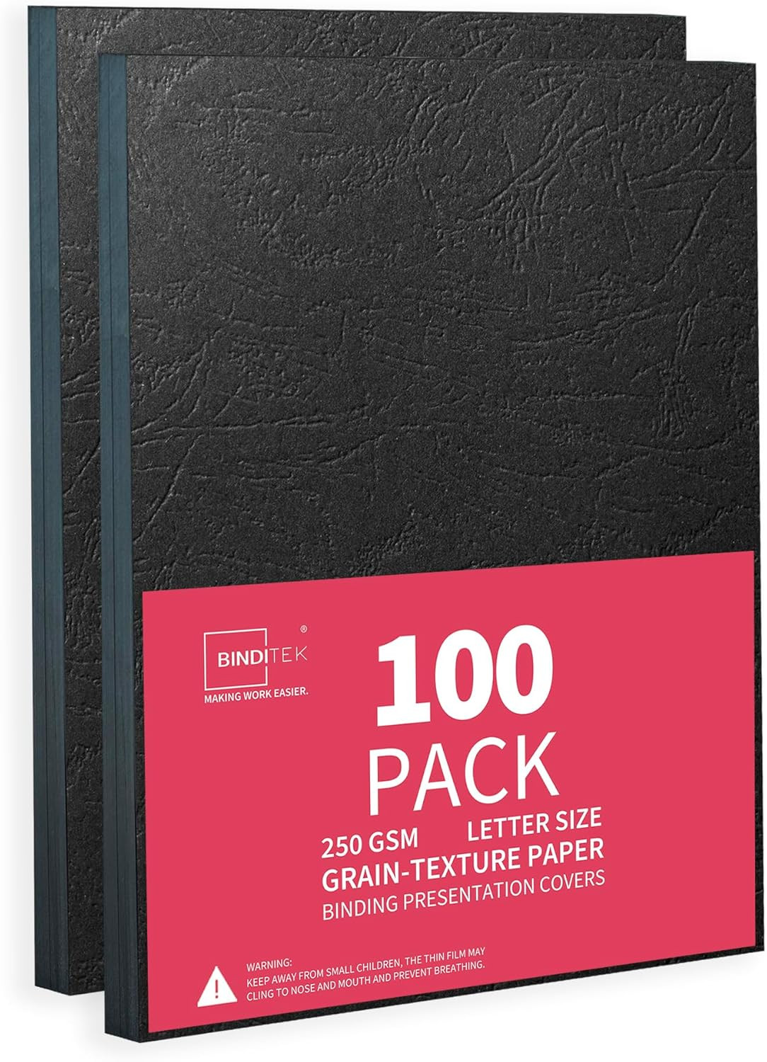 100 Pack 13 Mil Grain-Texture Paper Binding Presentation Covers, 8-1/2 X 11 Inch