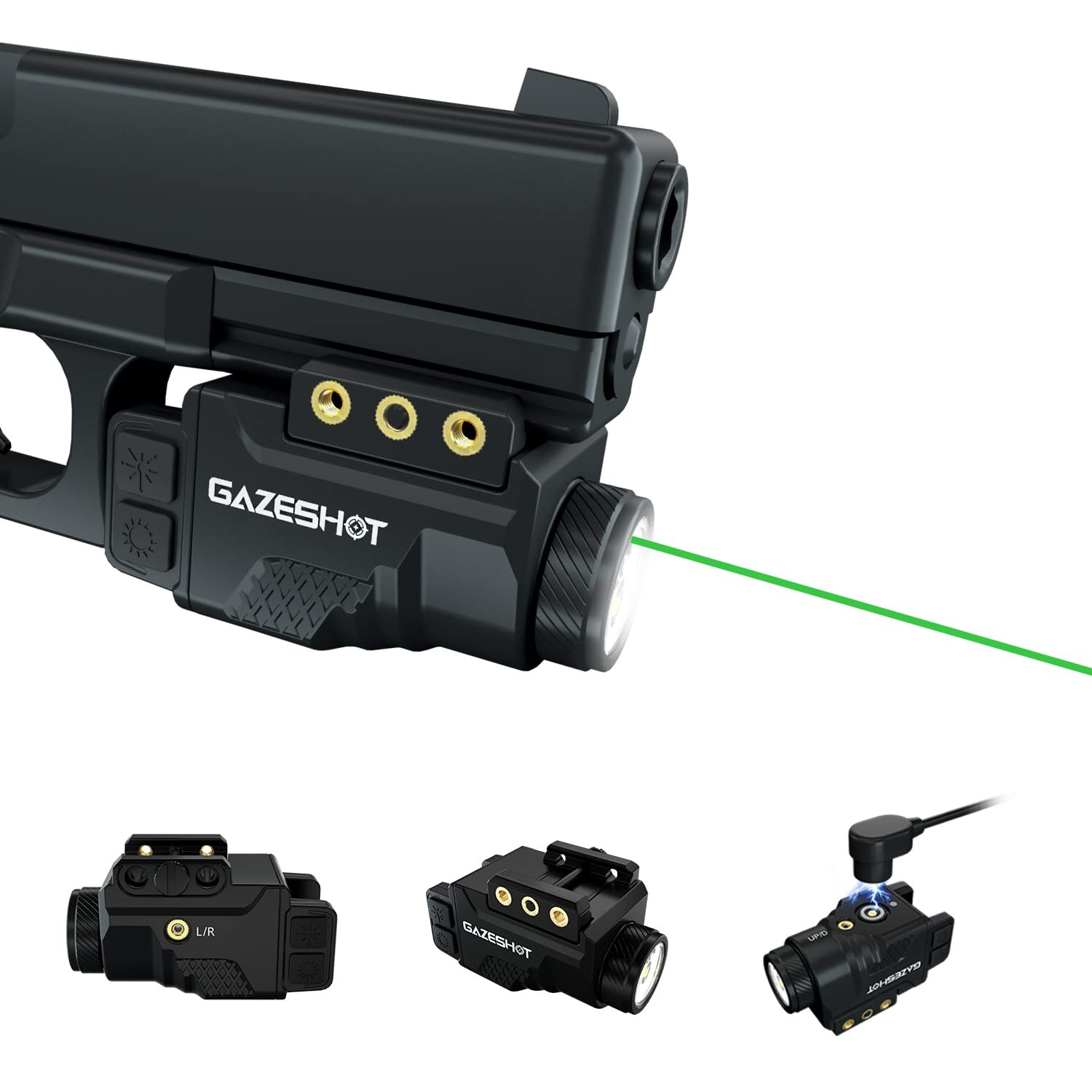 GAZESHOT Mini 700 Lumen Pistol Light Laser Combo 700 Lumens Green