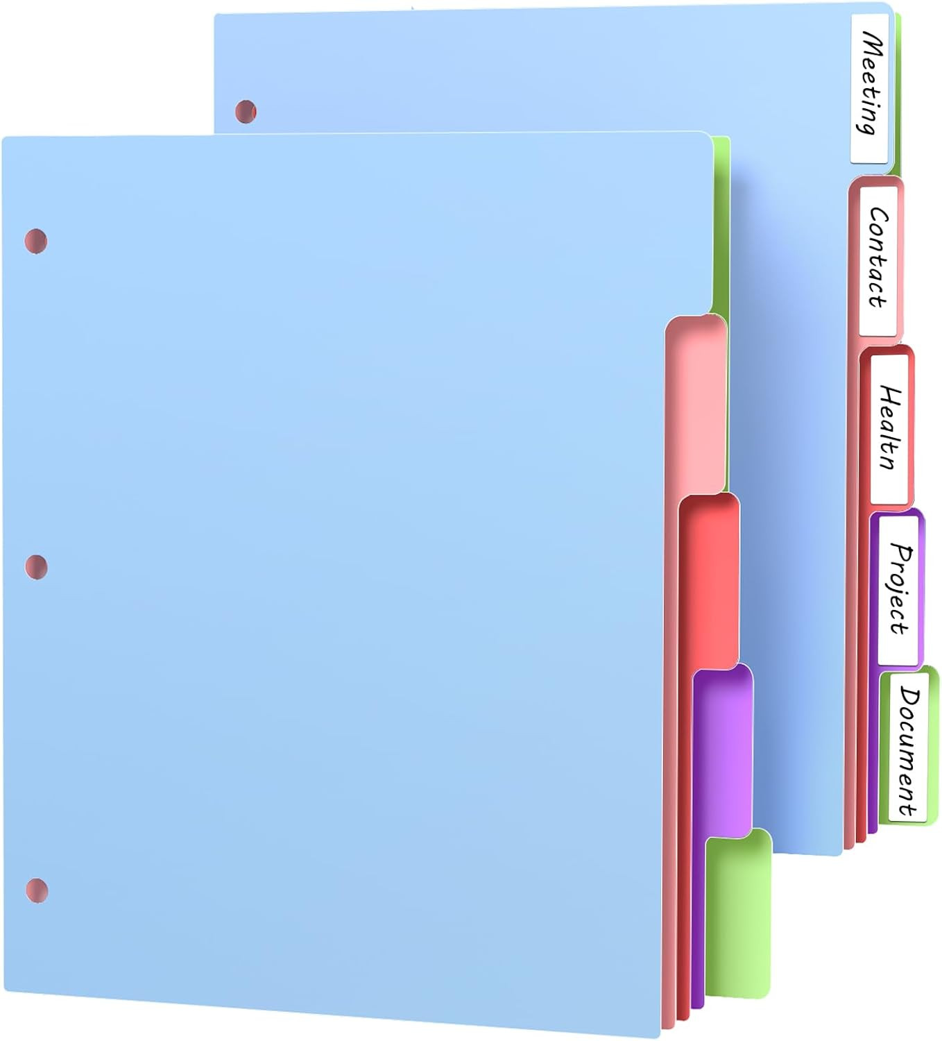 10Pcs/2 Set 5 Tab Dividers for 3 Ring Binder, 10 Pcs Multicolor 3 Ring Binder…
