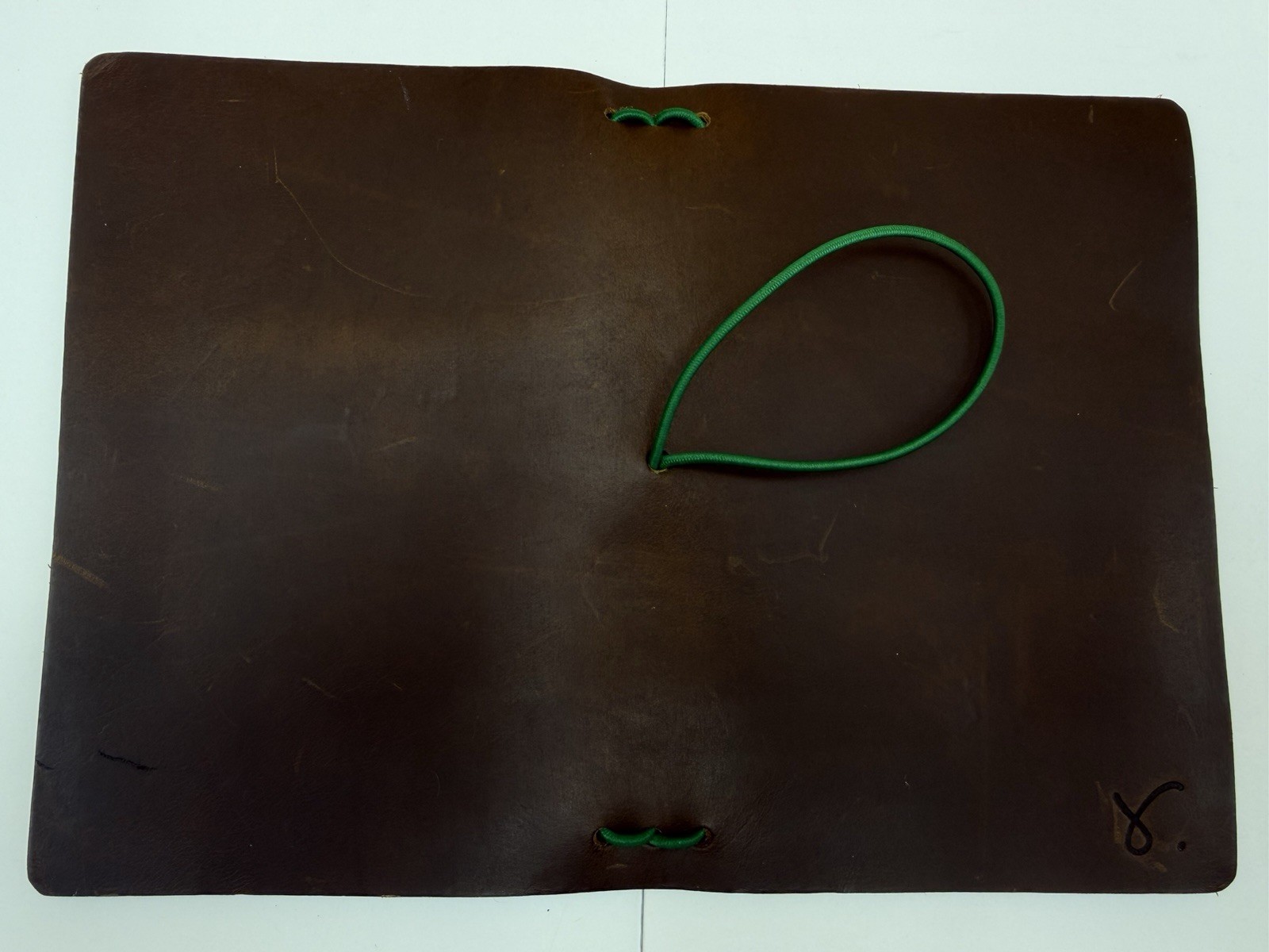 Sojourner Field Notes Pocket Traveler’s Notebook Brown Leather Green Elastic