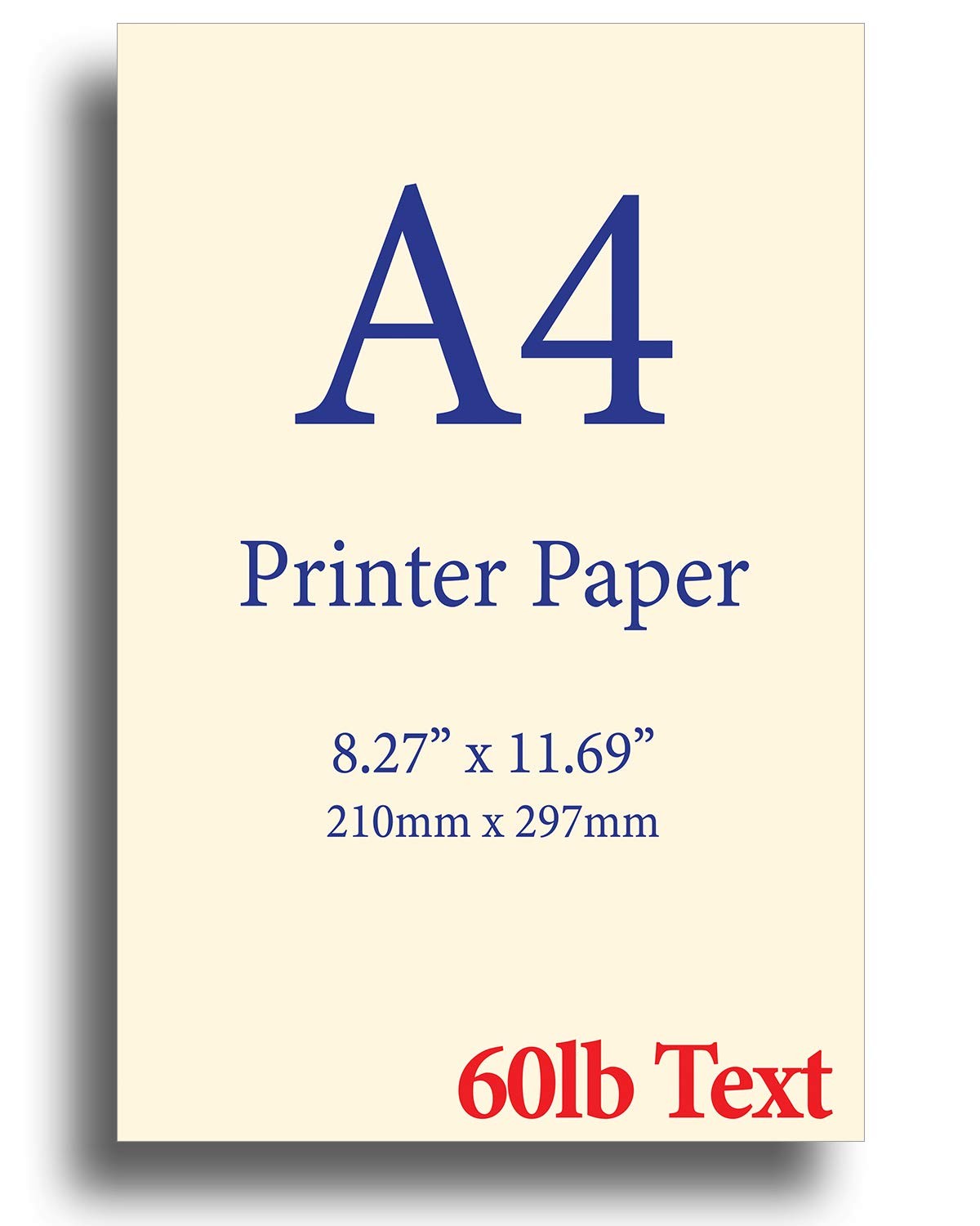 Natural Cream A4 Printer Paper – 24lb Bond / 60lb Text (90 gsm) – 8.3″x 11.7″…
