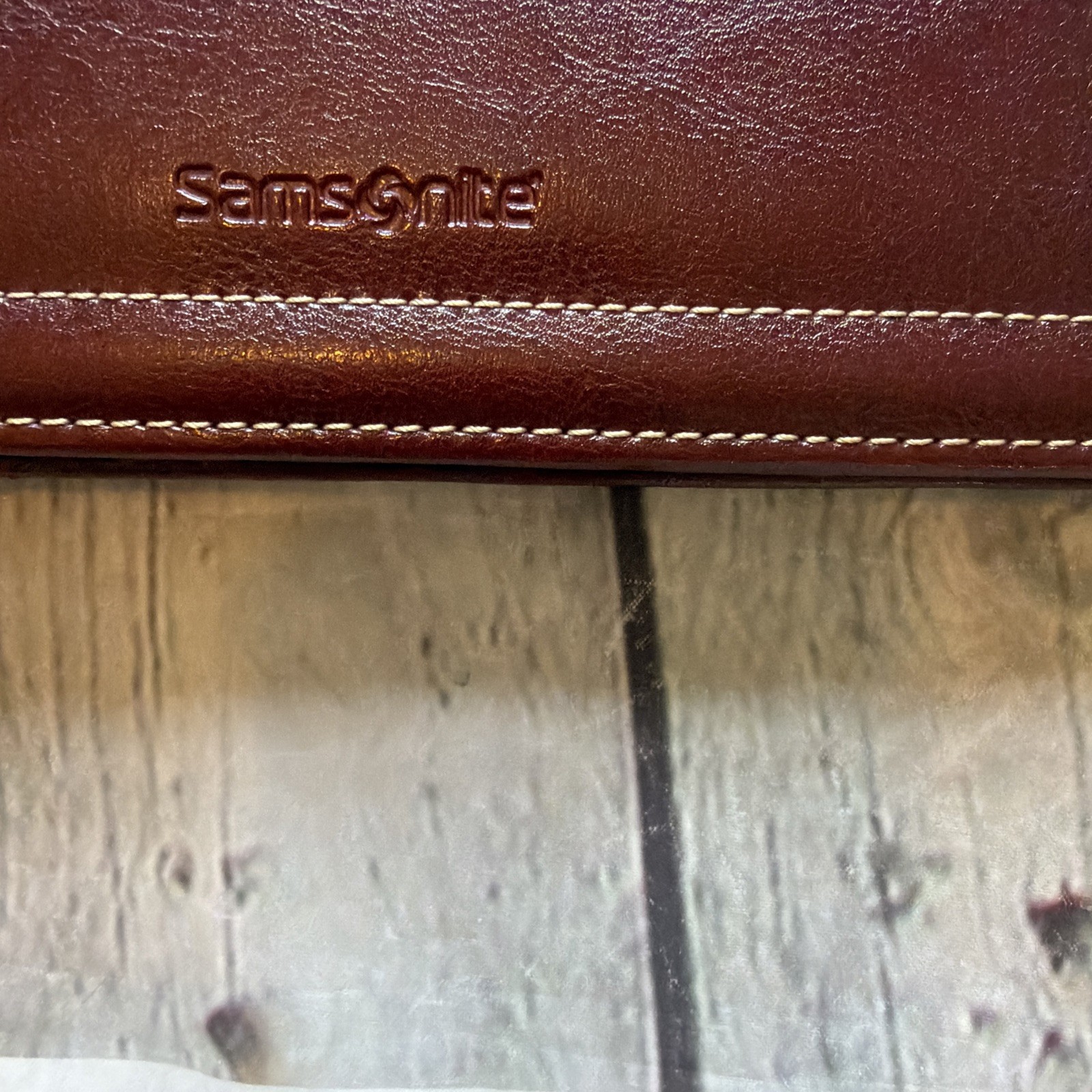 Samsonite Leather Portfolio Legal Pad Folio Burgundy Red Attache Briefbag Binder