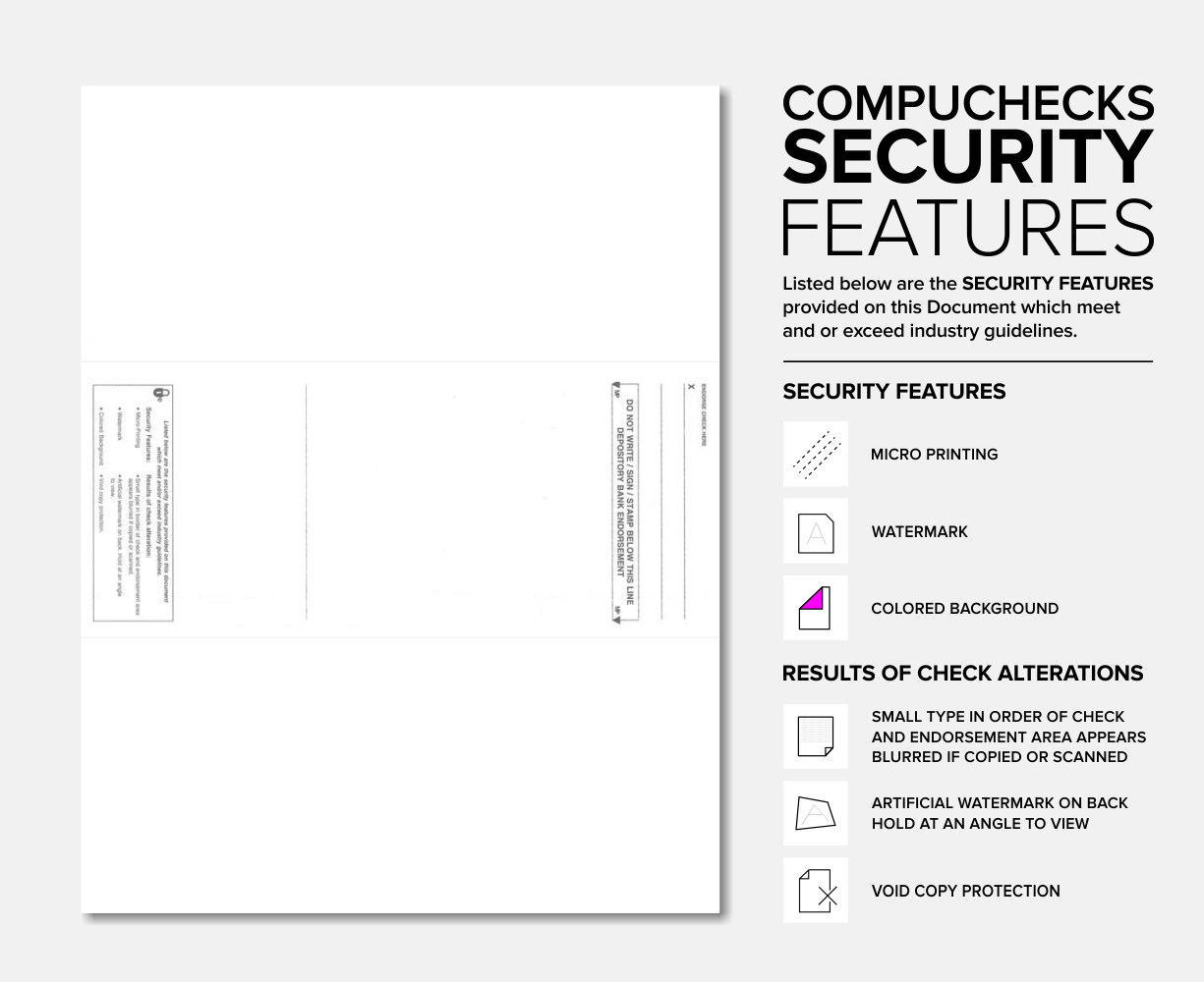 1000 Blank Check Stock Paper – Check in Middle – Gold Diamond