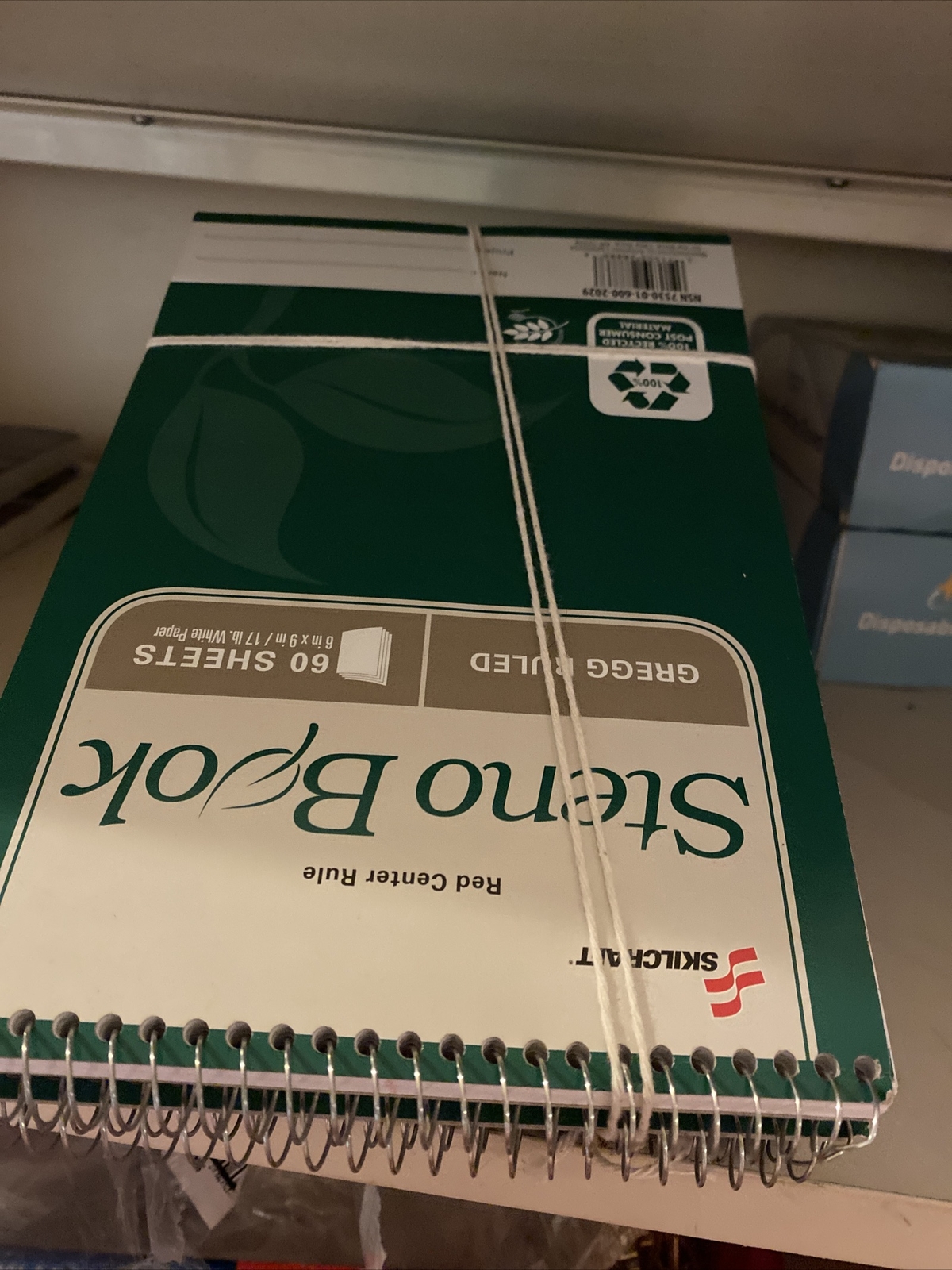 16x Recycled Steno Books, 6″ x 9″, Gregg Ruled, 60 Sheets, Green Cover. 18 Pak