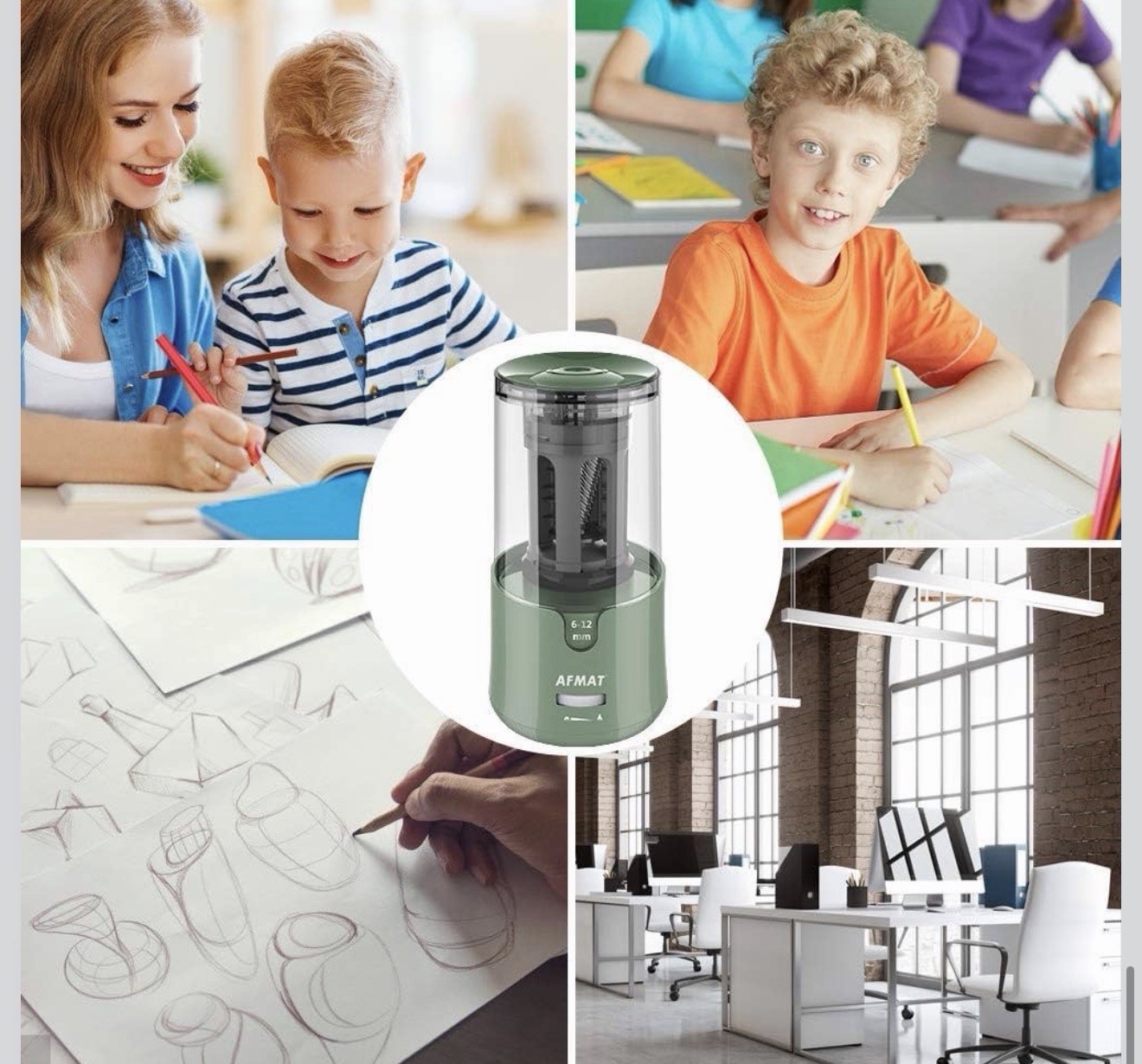 Electric Pencil Sharpener Auto Stop Super Sharp & Fast Electric Pencil Sharpener