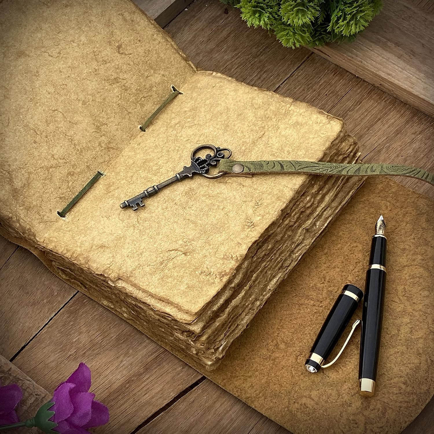 Leather Journal – Antique Handmade Deckle Edge Vintage Paper Leather Bound Journ
