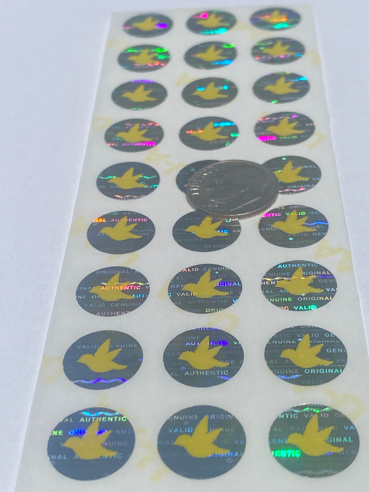 100 BIRD-.50 INCH ROUND SECURITY HOLOGRAM LABELS STICKERS SEALS