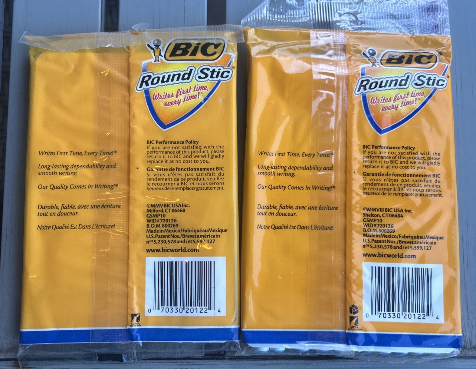 Lot Of (2) Sealed Vintage BIC Round Stic Ballpoint Pens Blue Medium 10-Packs USA