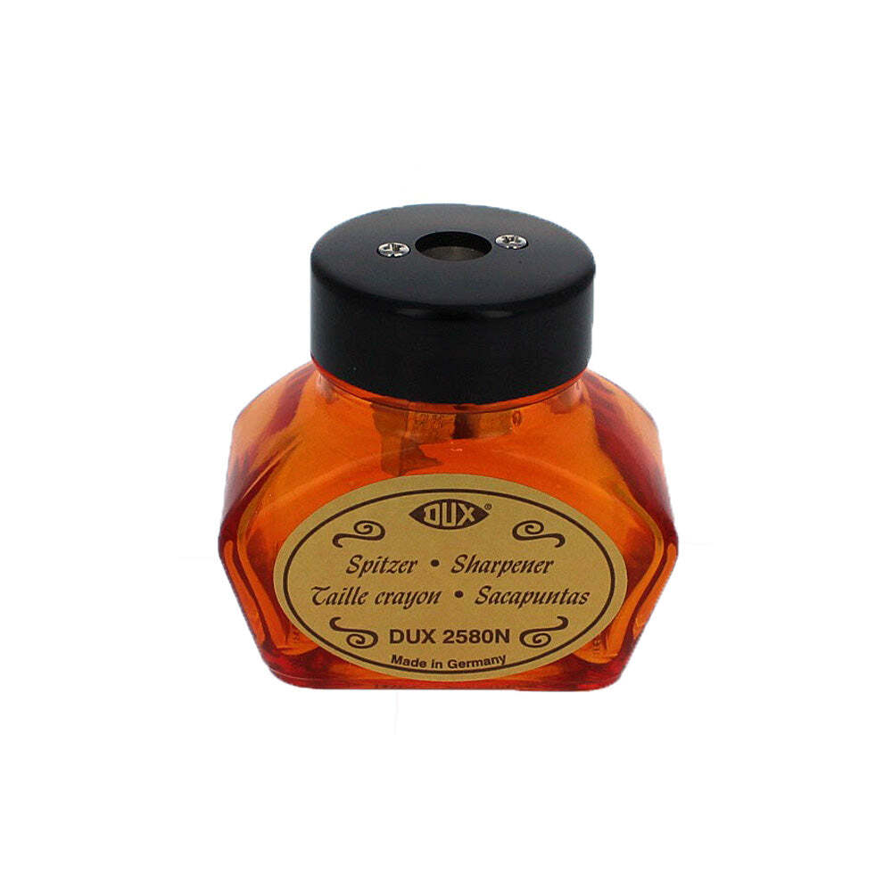 DUX #2580 Glass Inkwell Pencil Sharpener, Orange