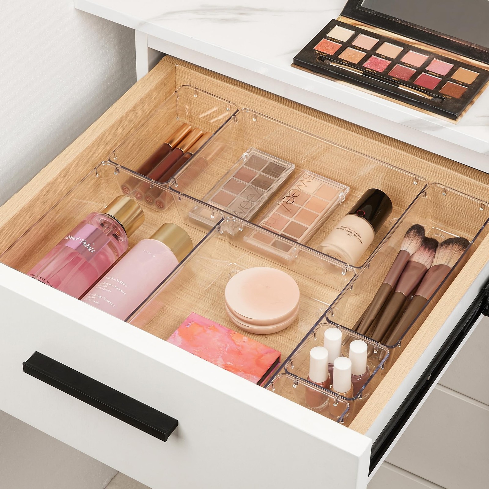 Vtopmart 10 Pcs Makeup Drawer Organizer Bins Set, 4 9″L x 6″W x 2″H, Clear