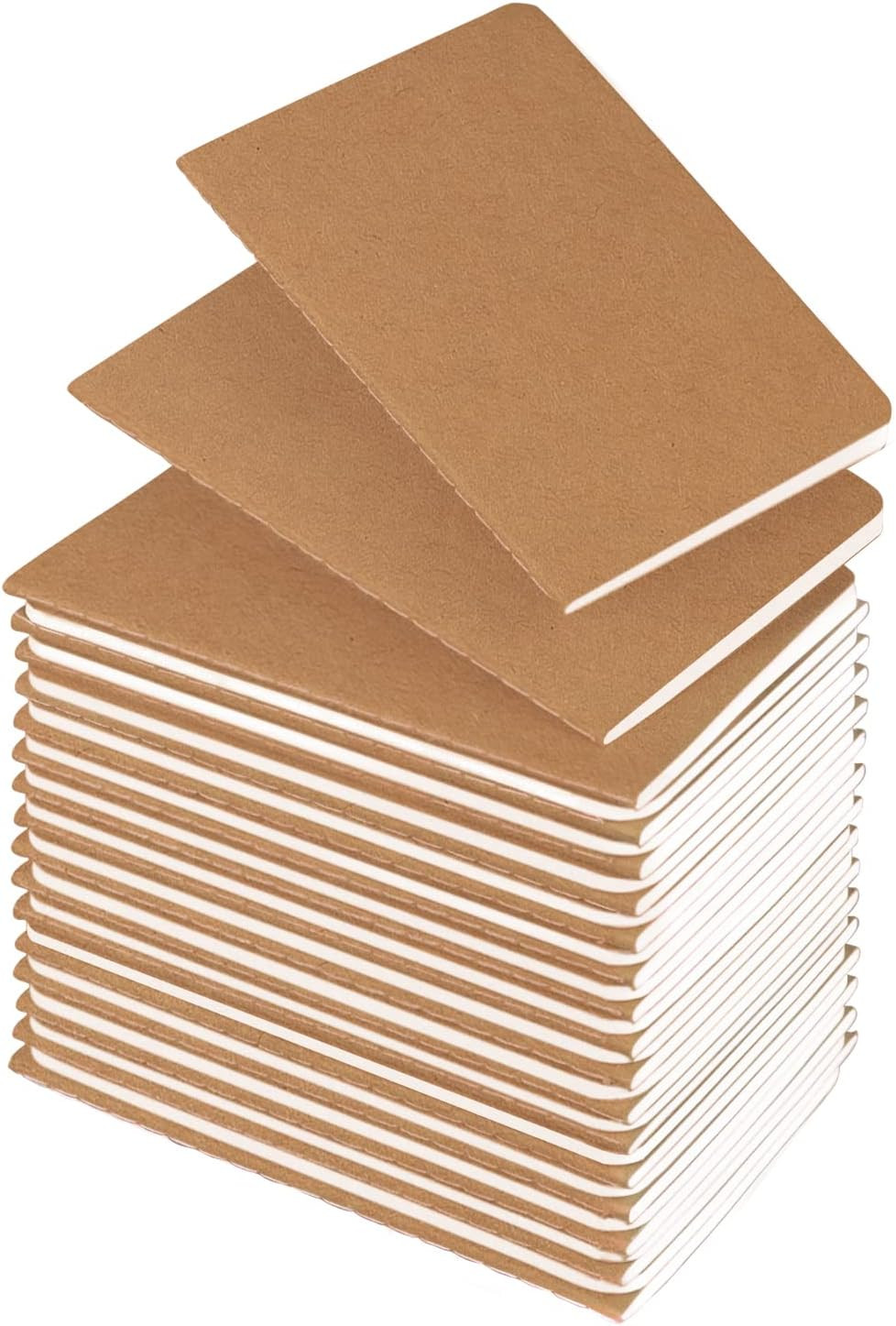 36 Pack Mini Notebooks Pocket Journals 3.5×5.5 Inches Kraft Brown 60 Pages