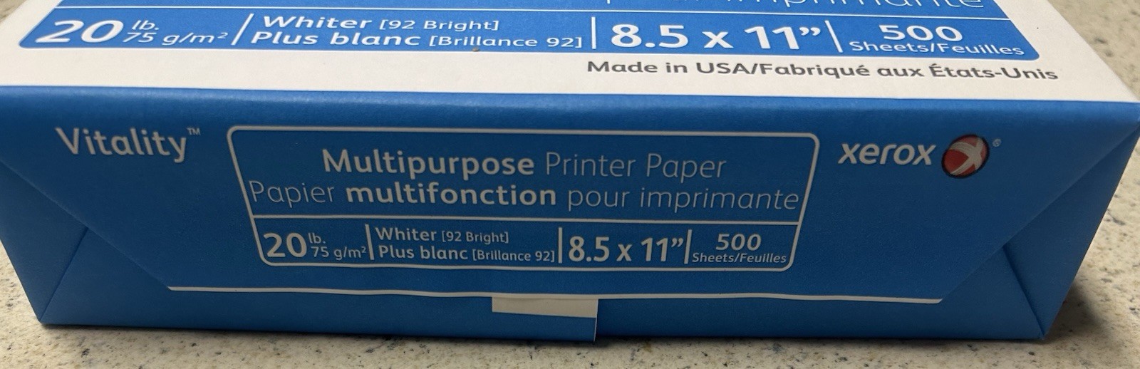 Xerox Vitality 8.5″ x 11″ Multipurpose Paper 20 lb 92 Brightness 500 Sheets NEW