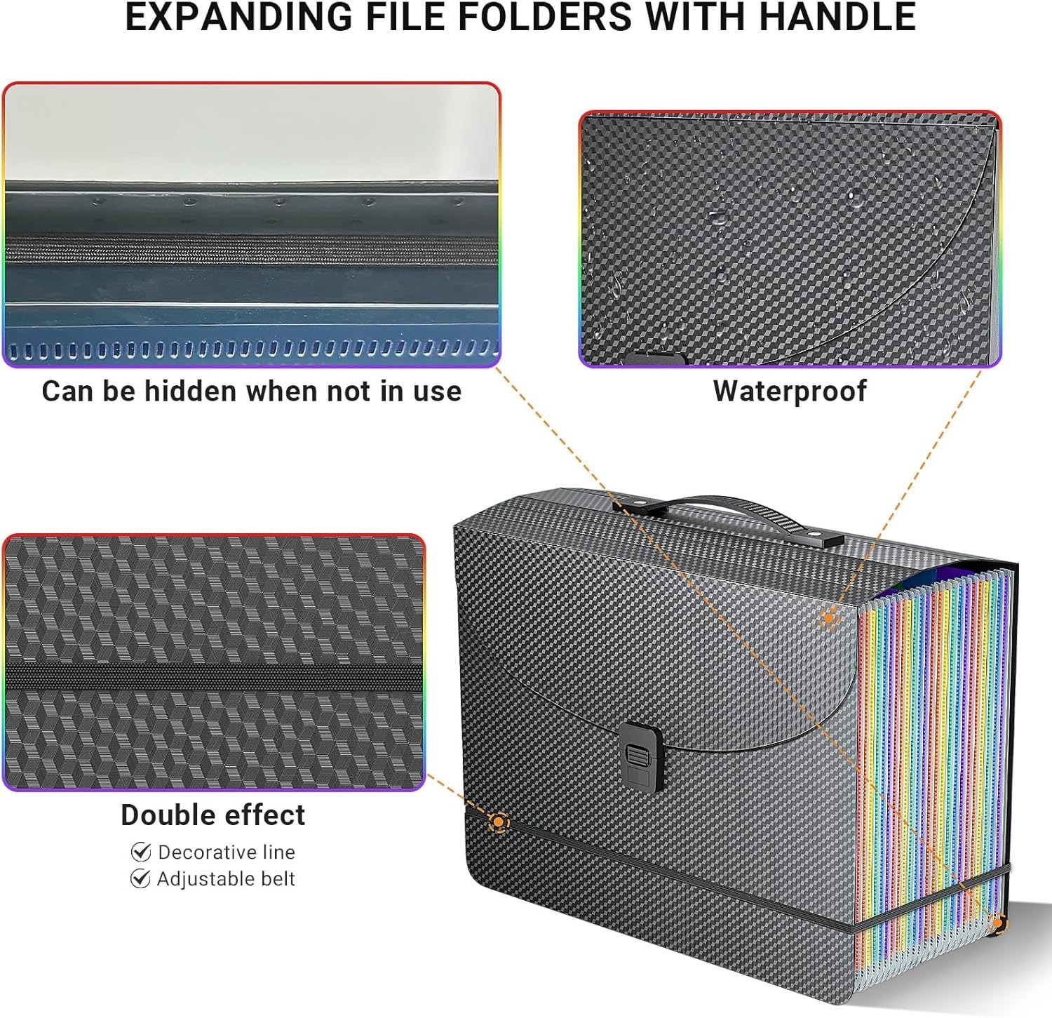 Expanding File Folders,Accordion File Organizer with Handle,25 Pockets Portab…