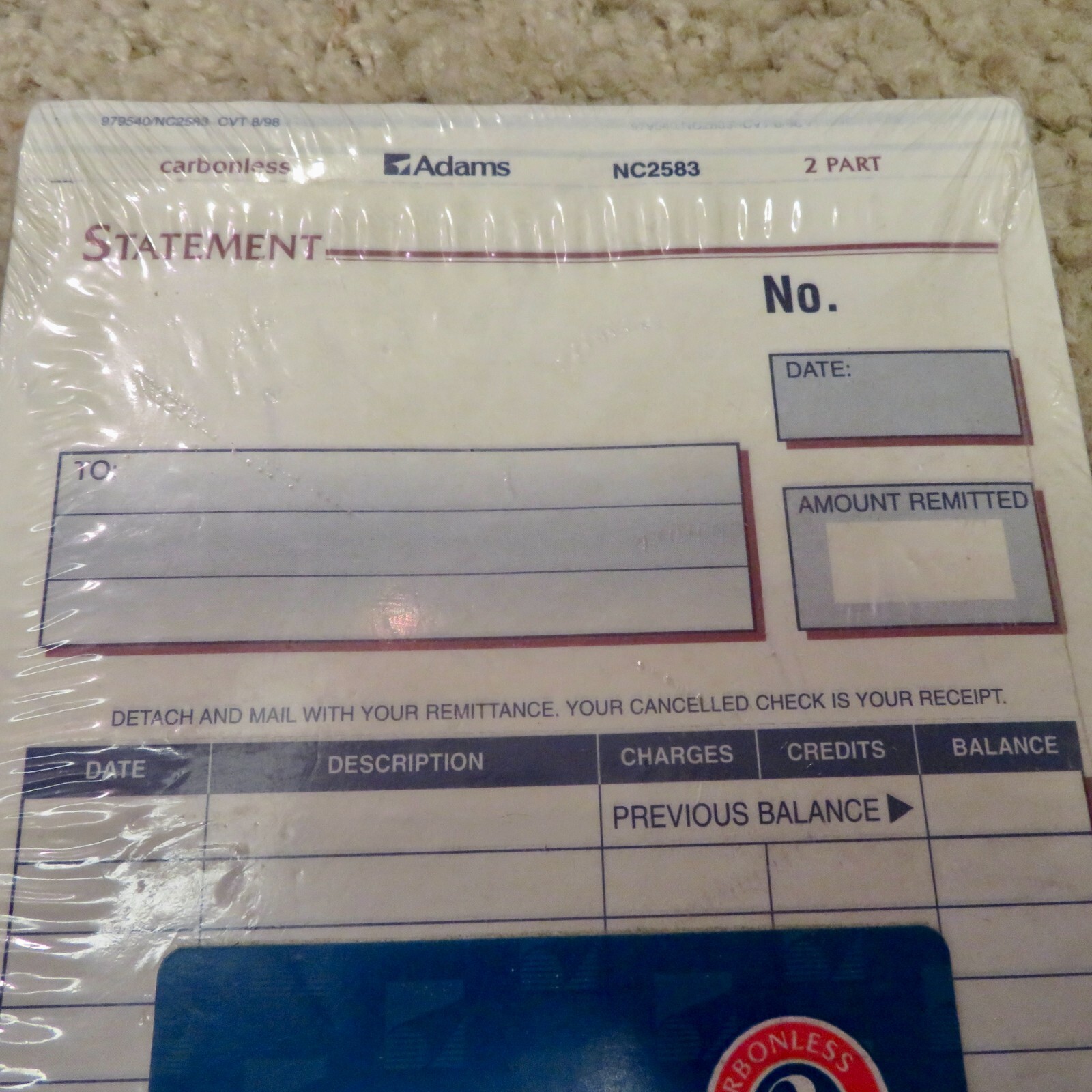 Adams Invoice Sets, 2Pt Carbonless, 5 2/3″ x 8 1/2″, 50 Sets, unopened, NC2583