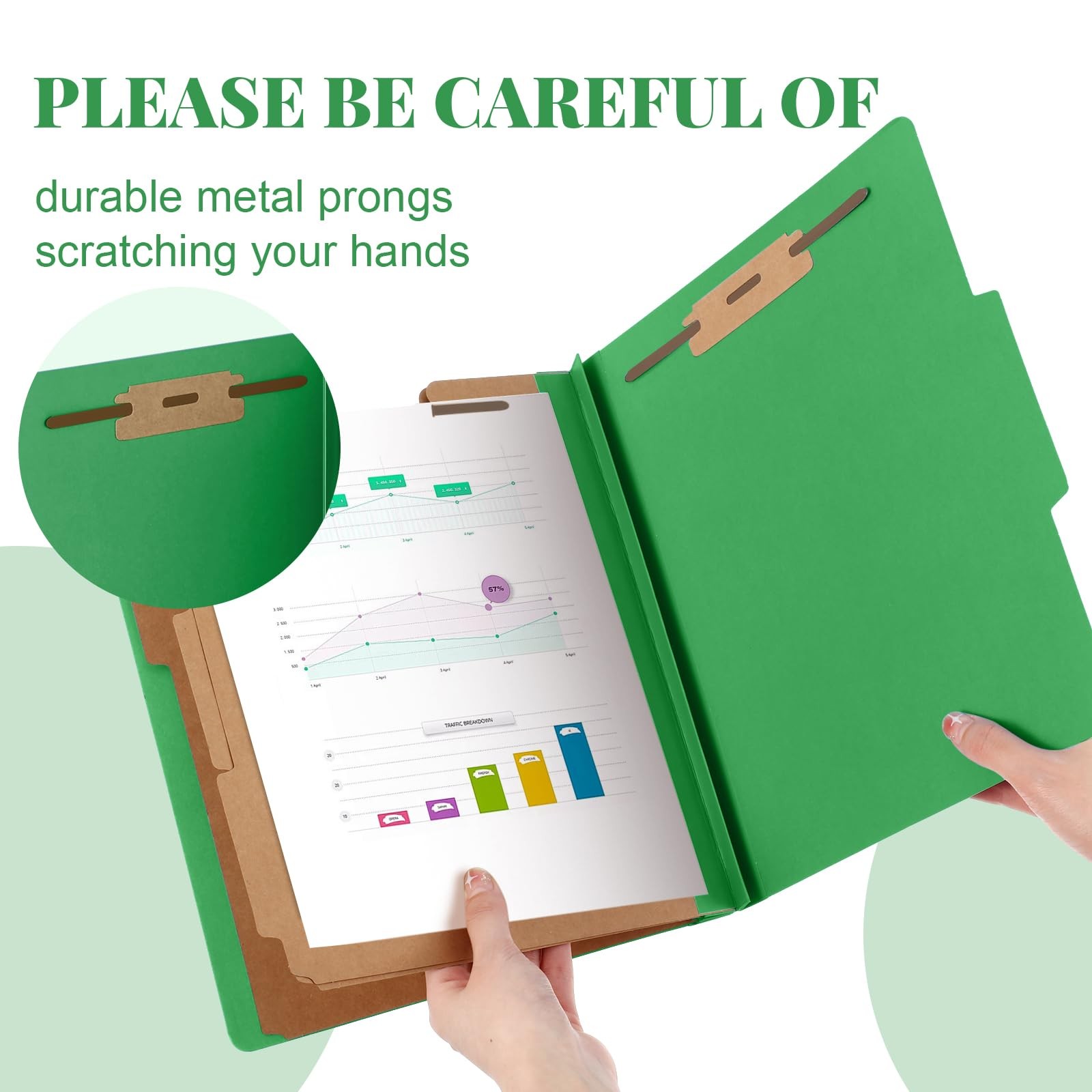 Skyygemm 12 Pcs Classification Folders Letter Size, 3 Divider Pressboard File…