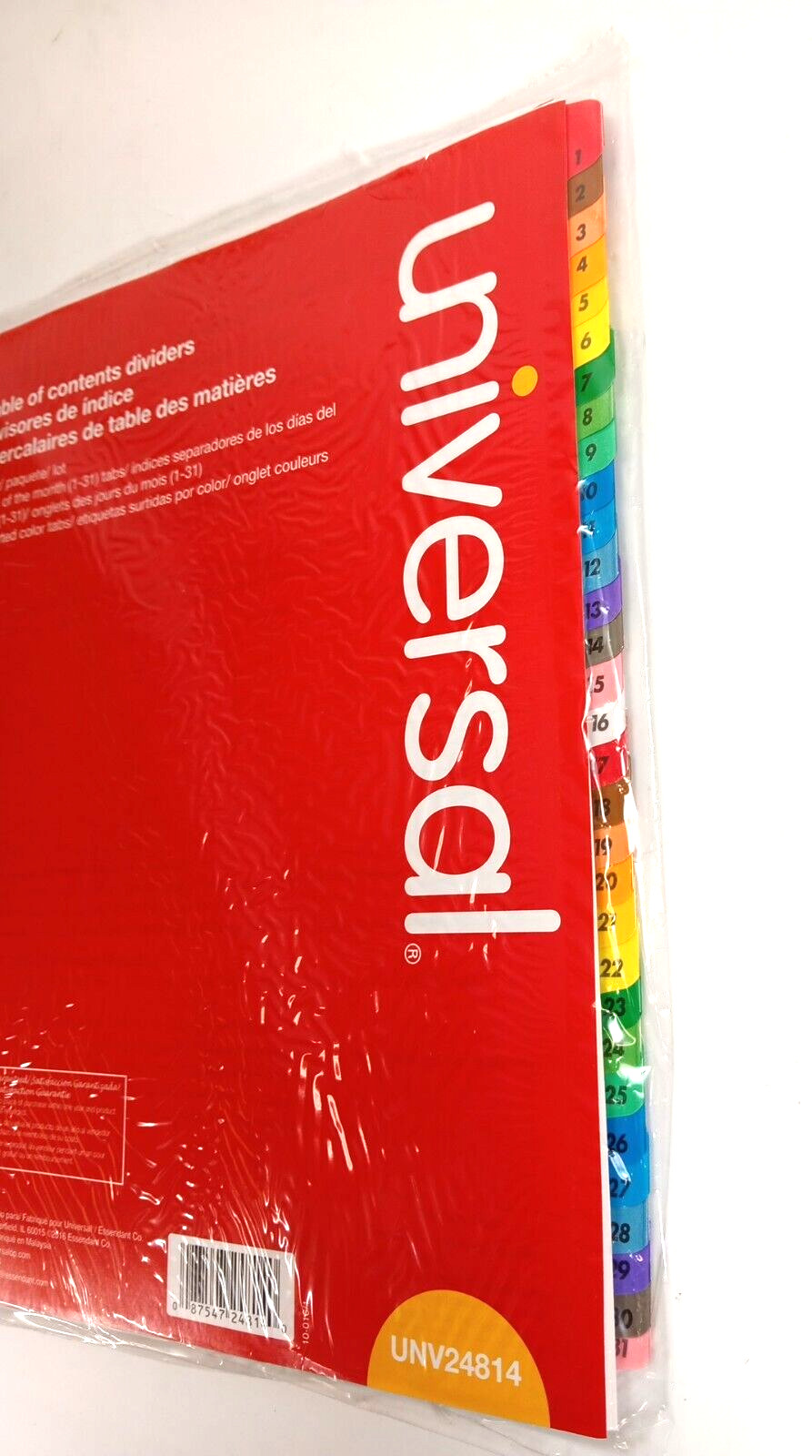 Universal UNV2481 31 Tab Table of Contents Dividers 3 Hole Punched 8 1/2″ x 11″